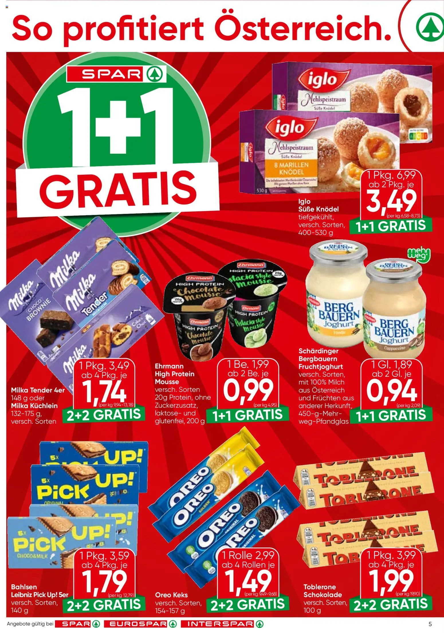 Spar Flugblatt - Tirol gültig ab 09.04.2026 | Seite: 5 | Produkte: Milch, Joghurt, Schokolade