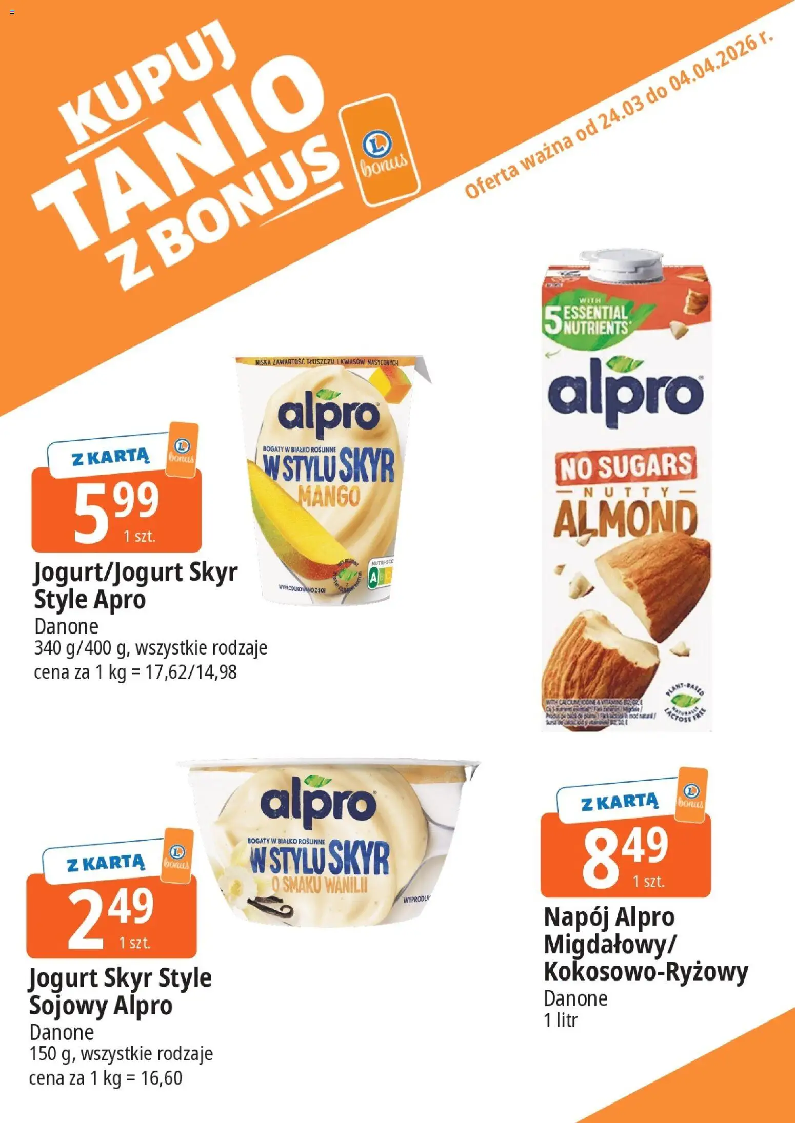 E.Leclerc gazetka - Tychy kupony dodatkowe od 24.03.2026 | Strona: 5 | Produkty: Mango, Karta, Alpro, Skyr