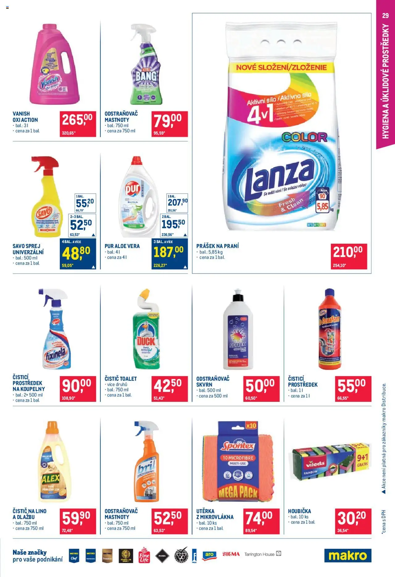 Makro leták - Pro milovníky jídla od 10.09.2025 | Strana: 29 | Produkty: Houbička, Savo, Hydroxid sodný, Utěrka