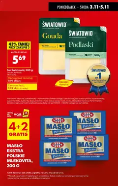 Pogląd oferty "MASŁO EKSTRA POLSKIE MLEKOVITA, Masło ekstra bez dodatków, zawartość tłuszczu 82%, 200 G" - ważna od 03.11.2025 | Strona: 5
