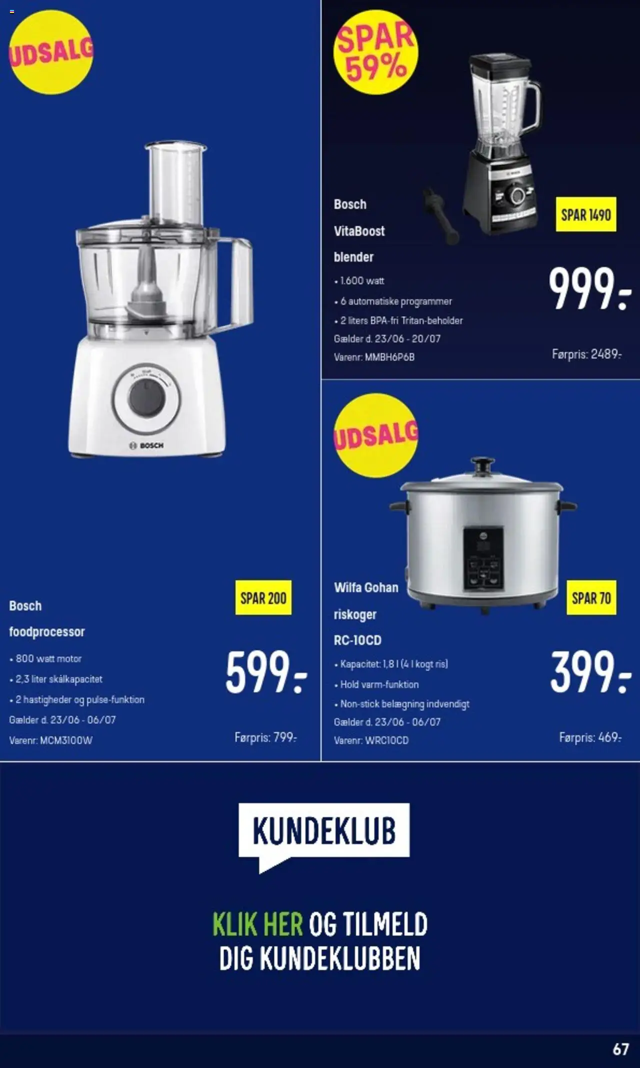 Elgiganten Tilbudsavis gyldig fra 23.06.2025 | Side: 67 | Produkter: Ris, Foodprocessor