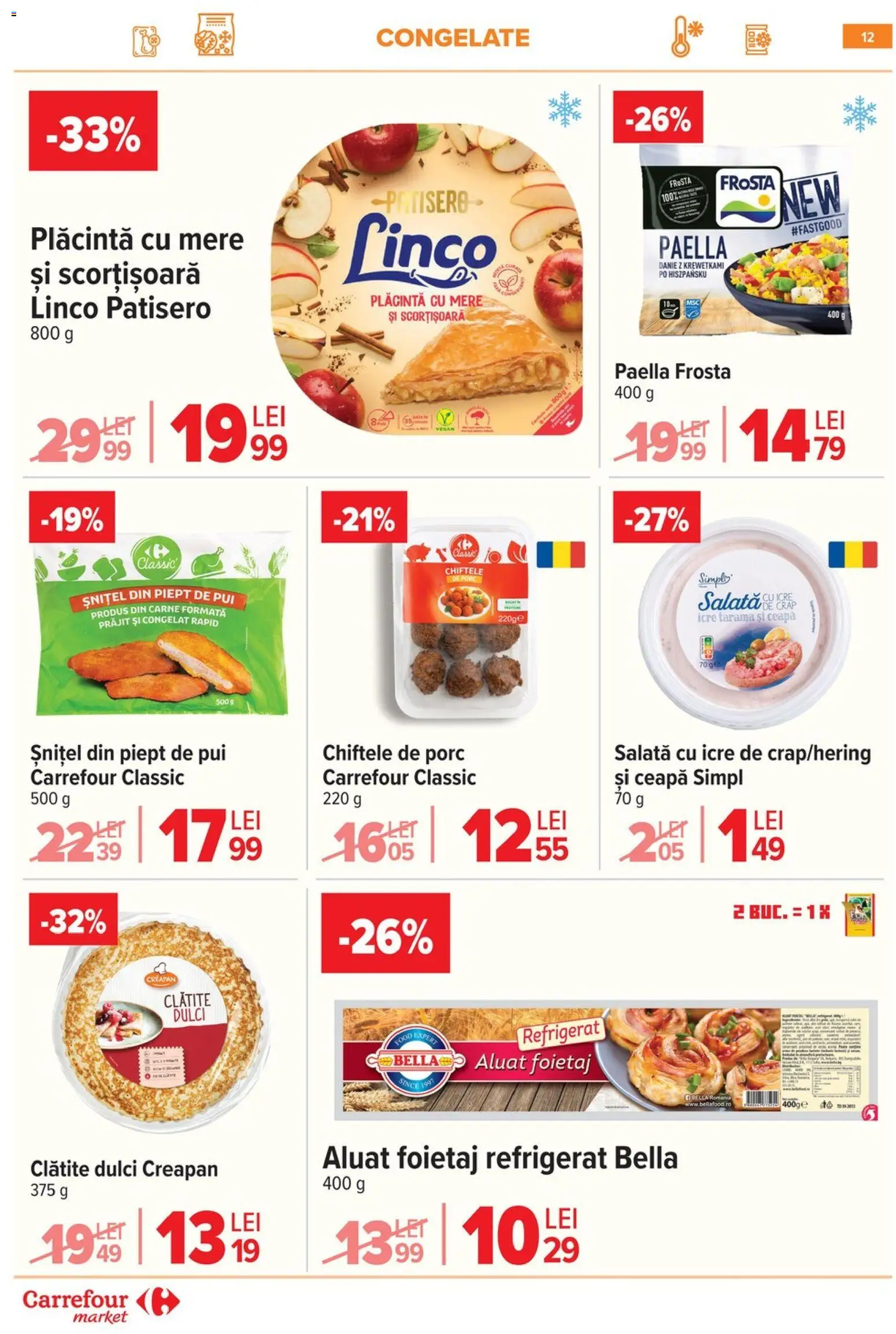 Noul catalog Carrefour – valabil de la 15.04.2026 | Pagină: 14 | Produse: Hacıyatmaz Kedi Oyuncağı, Plăcintă, Mere, Chiftele