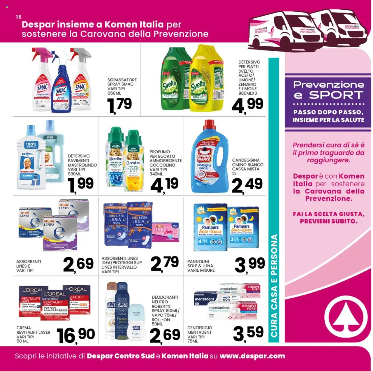 Volantino Interspar del 02.10.2025 | Pagina: 15 | Prodotti: Dentifricio, Ammorbidente, Candeggina, Bagno