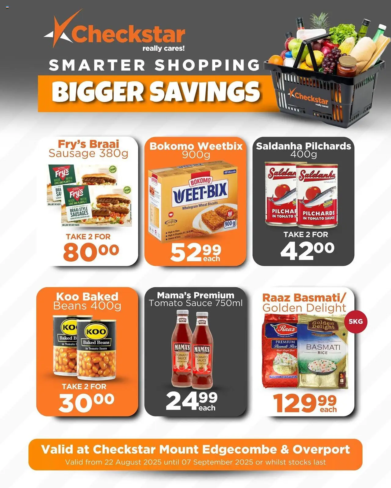 Check Star Mount Edgecombe and Overport Specials  │ valid from 22.08.2025 | Page: 20 | Products: Baked beans, Tomato sauce, Sauce, Sausage