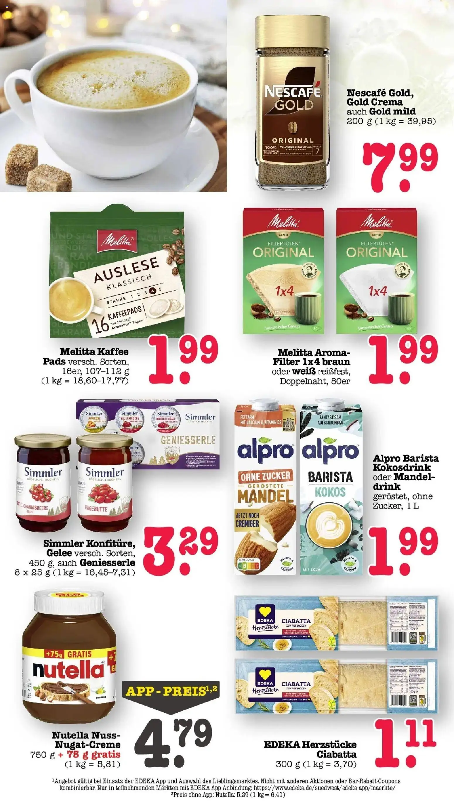 E center Prospekt Kuppenheim-Oberndorf	 – gültig ab 23.03.2026 | Seite: 33 | Produkte: Melitta, Nescafe, Nutella, Zucker
