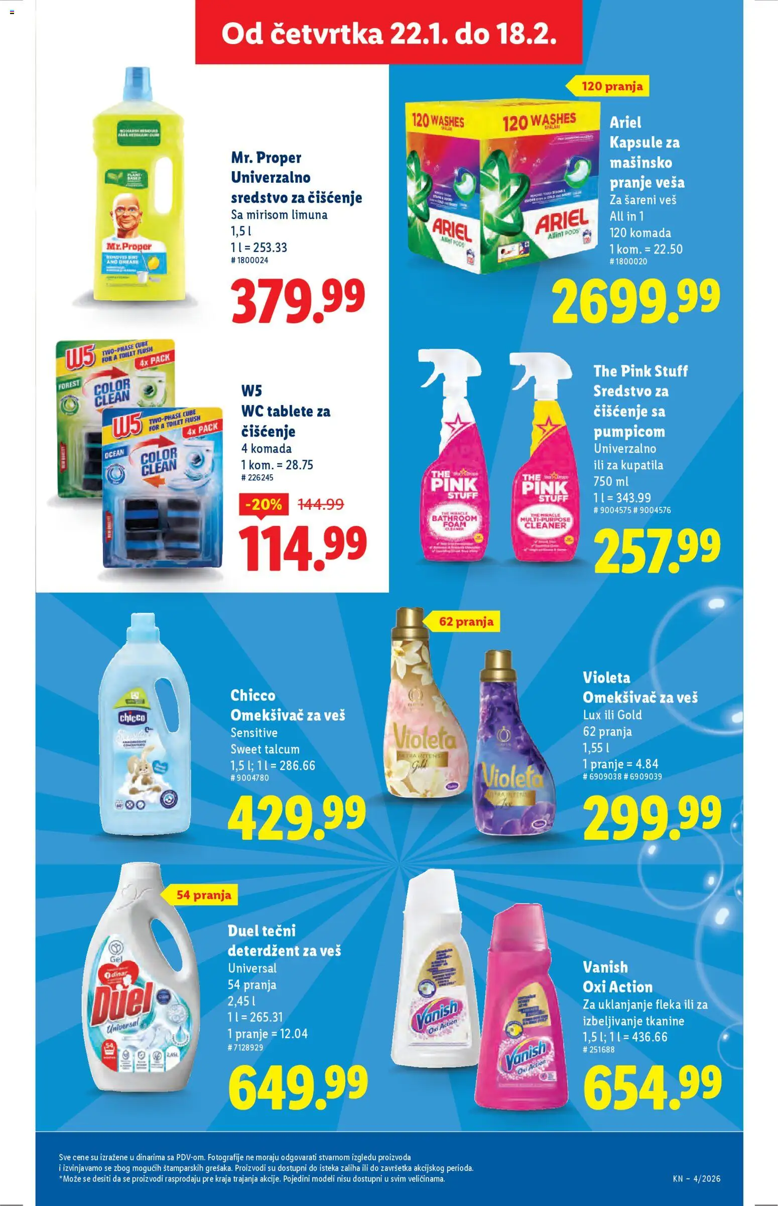 Lidl katalog - važi od 22.01.2026 | Strana: 29 | Proizvode: Deterdžent, Kapsule, W5, Wc