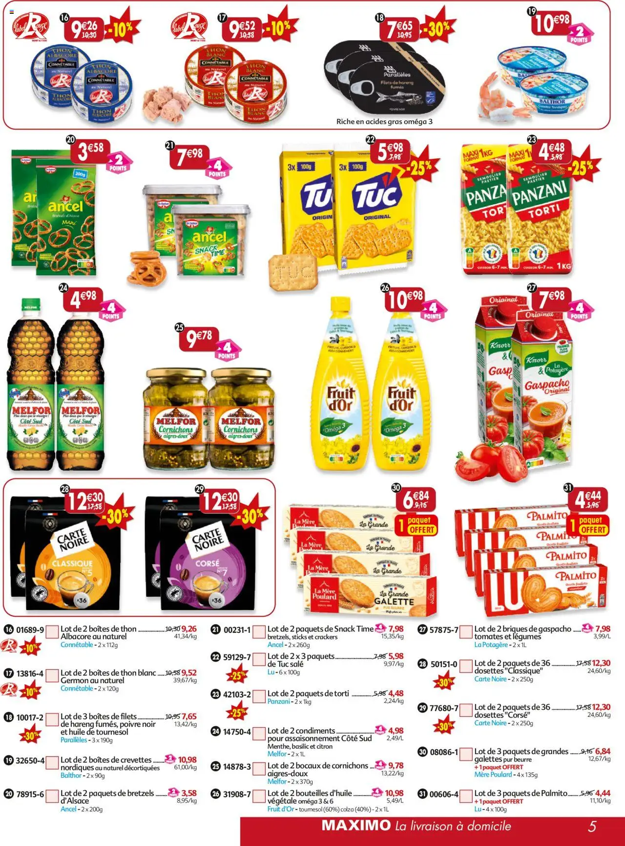 | Page: 5 | Produits: Citron, Crackers, Crevettes, Tomates
