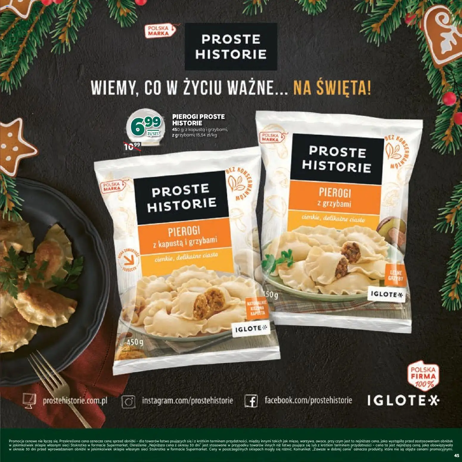 Stokrotka Gazetka - Boże Narodzenie od 11.12.2025 | Strona: 45 | Produkty: Kapusta, Pierogi, Ciasto, Pierogi z kapusta i grzybami