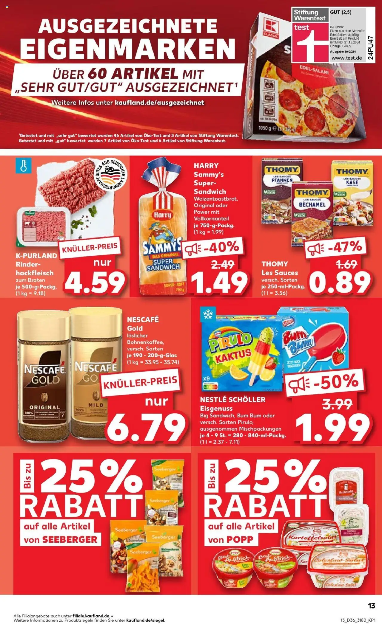 Kaufland prospekt Ahrensfelde	 – gültig ab 07.09.2025 | Seite: 13 | Produkte: Thomy les sauces, Pizza, Salat, Hackfleisch