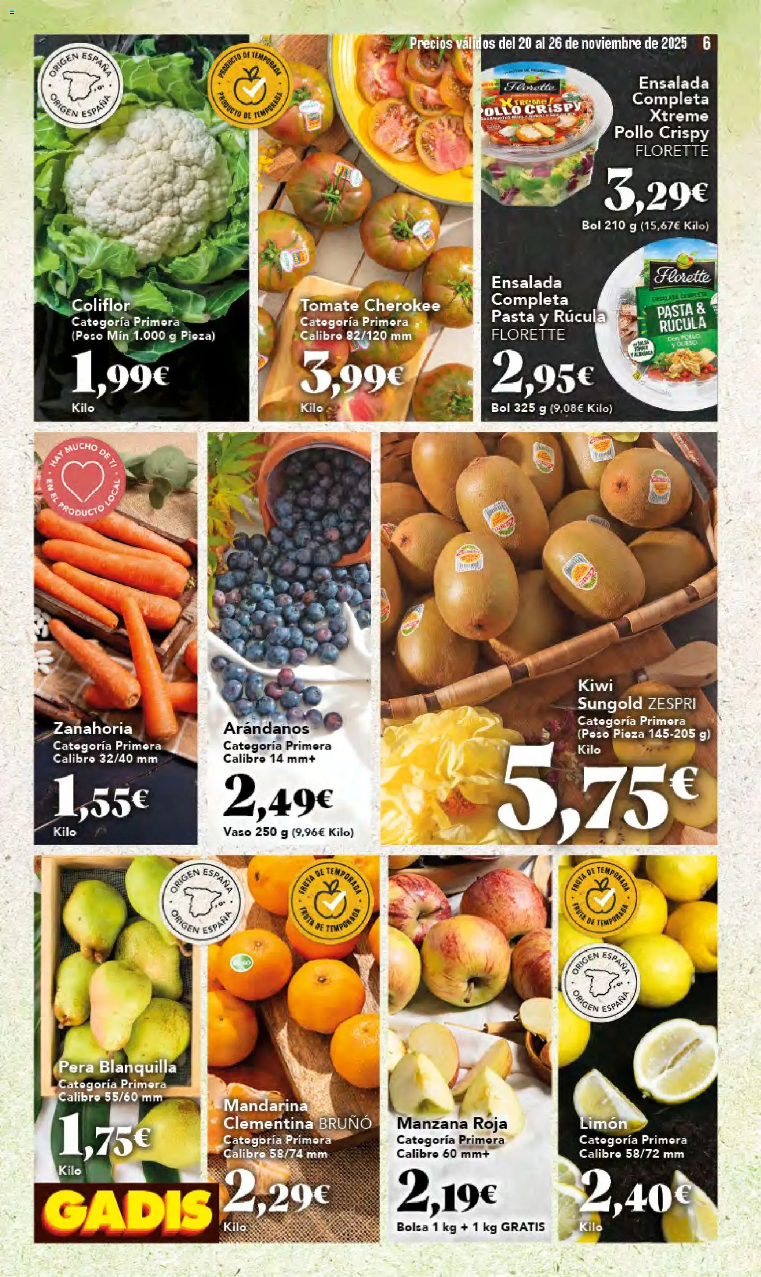 Gadis - Black Friday │ válido desde el 20.11.2025 | Página: 6 | Productos: Pasta, Zanahoria, Bolsa, Peso