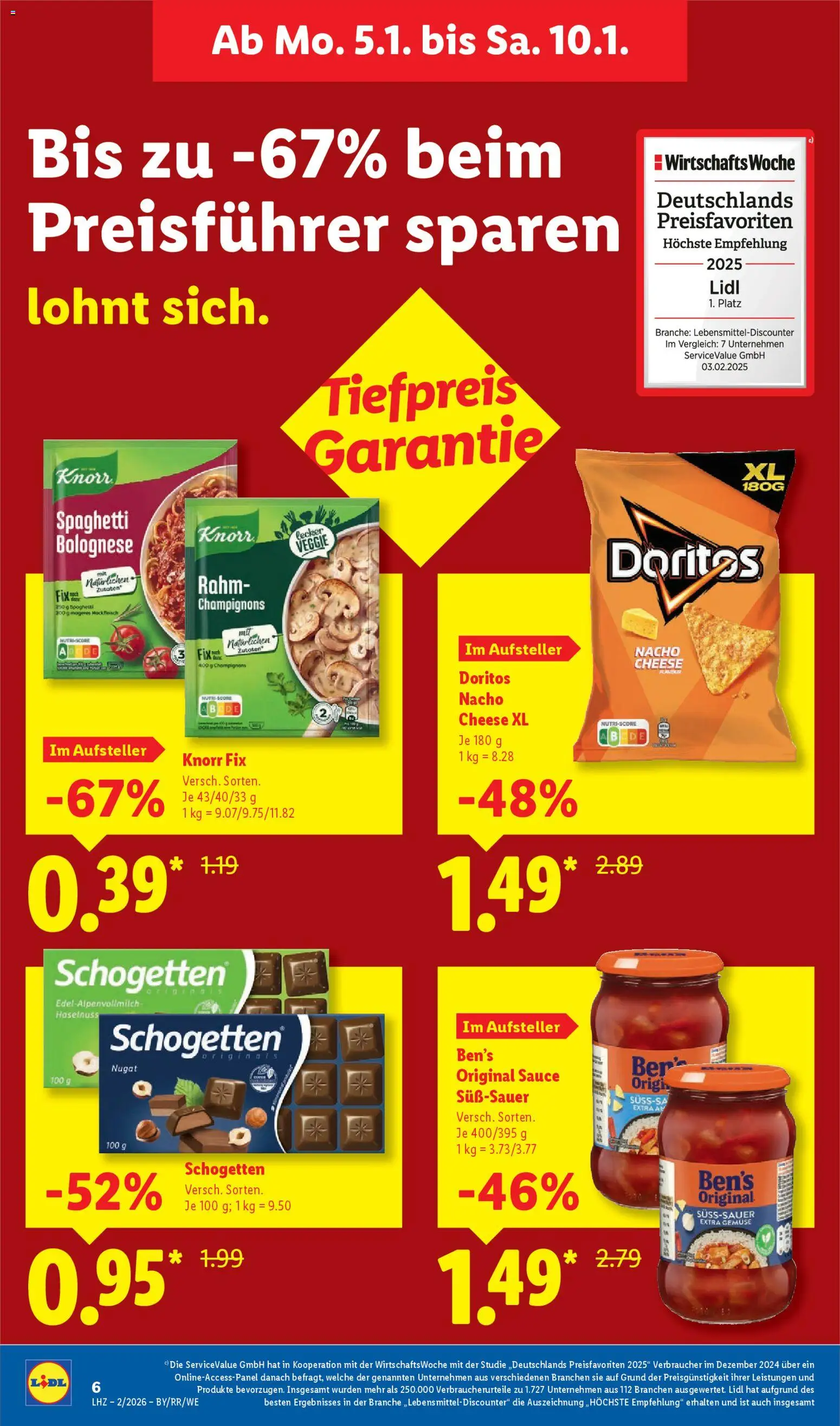Lidl Prospekt Hilders – gültig ab 05.01.2026 | Seite: 12 | Produkte: Knorr, Champignons, Gemüse, Schogetten