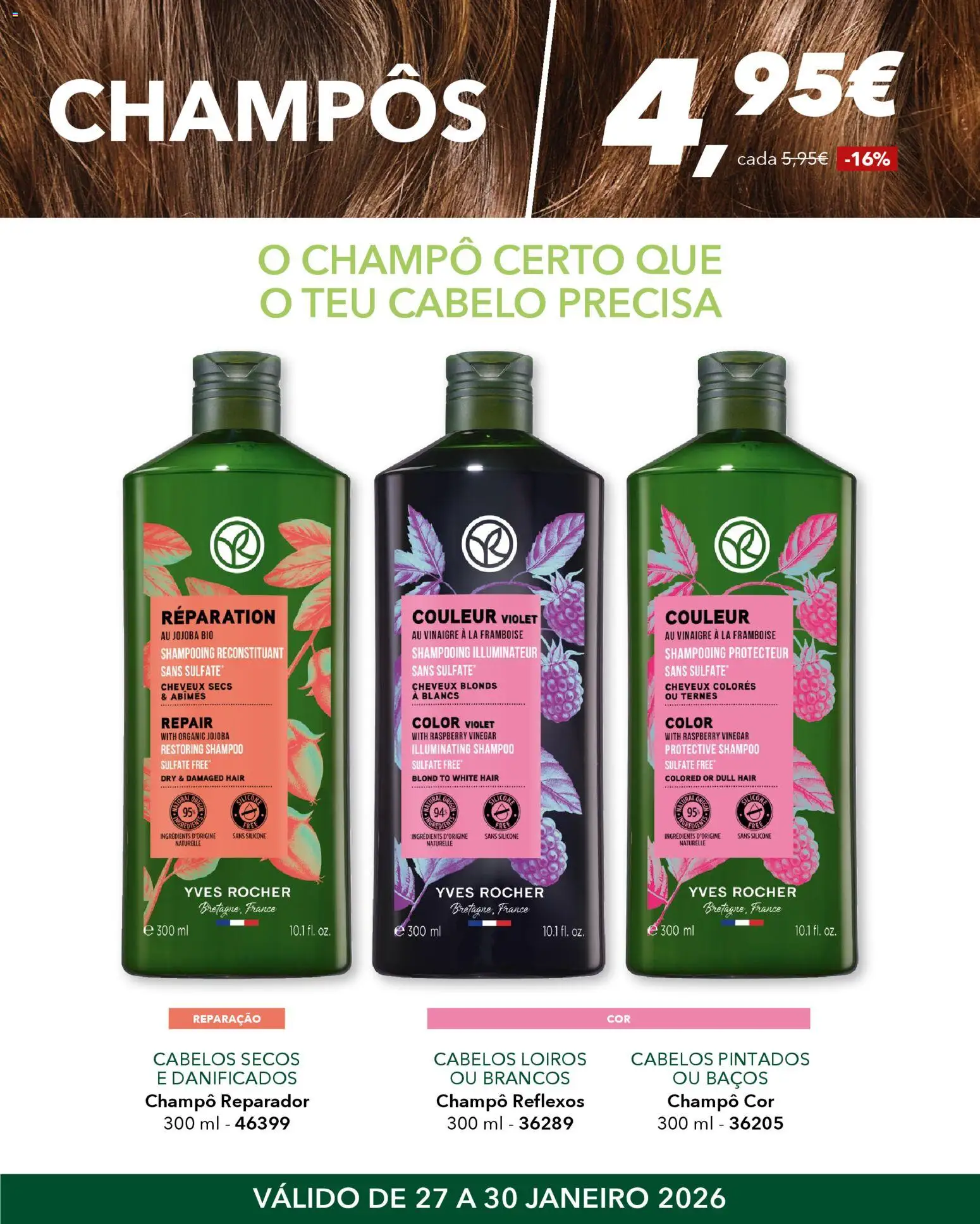 Yves Rocher - Cabelos felizes │ válido de 27.01.2026 | Página: 4 | Produtos: Shampoo