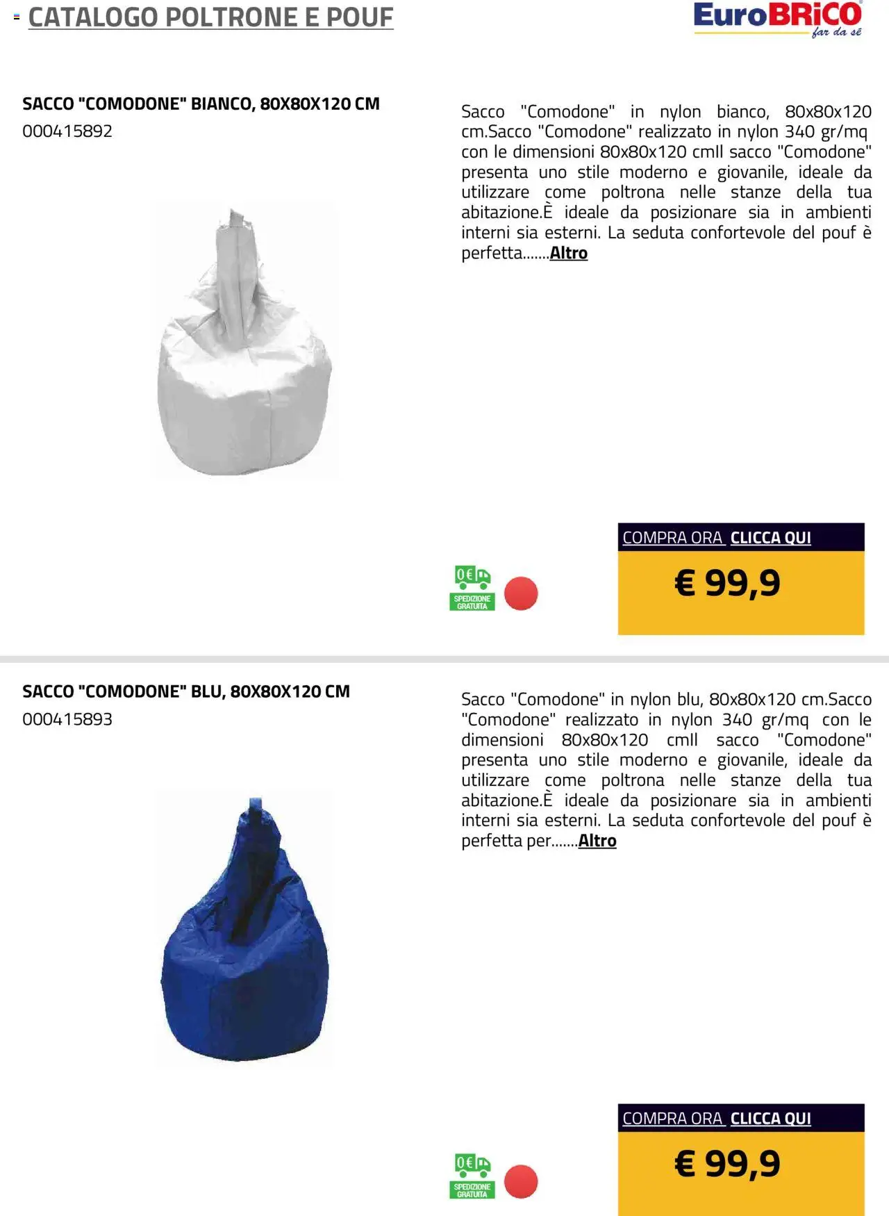 Volantino Eurobrico del 23.07.2025 | Pagina: 31 | Prodotti: Poltrona
