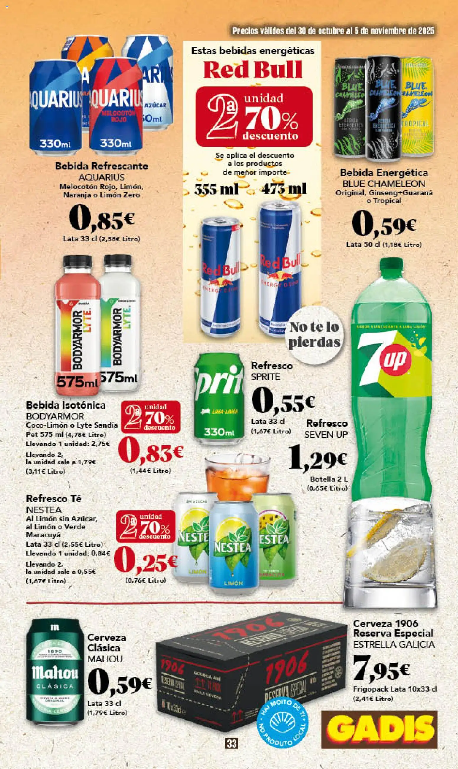 Gadis - folleto │ válido desde el 30.10.2025 | Página: 33 | Productos: Cerveza, Té, Πρίζες, Sandía