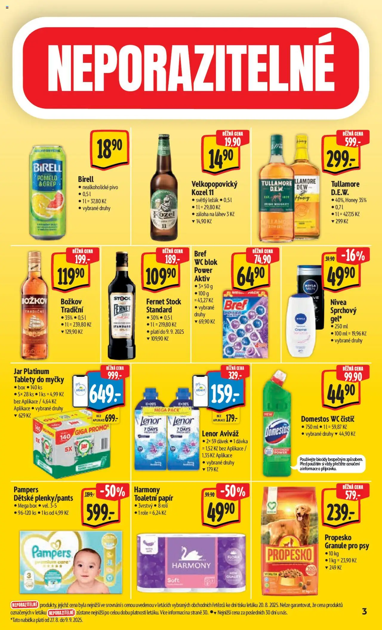 Albert leták - Hypermarket od 27.08.2025 | Strana: 7 | Produkty: Tablety do myčky, Pivo, Láhev, Propesko granule