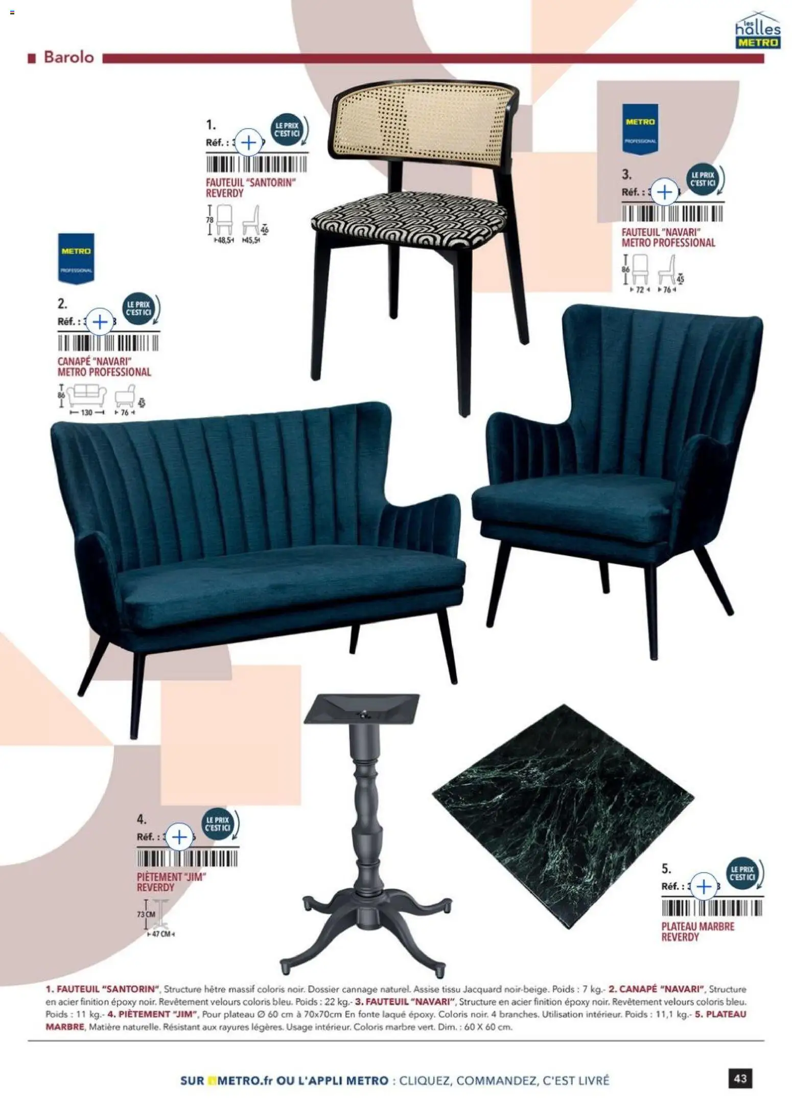 {H1} | Page: 43 | Produits: Plateau, Poids, Canapé, Laque