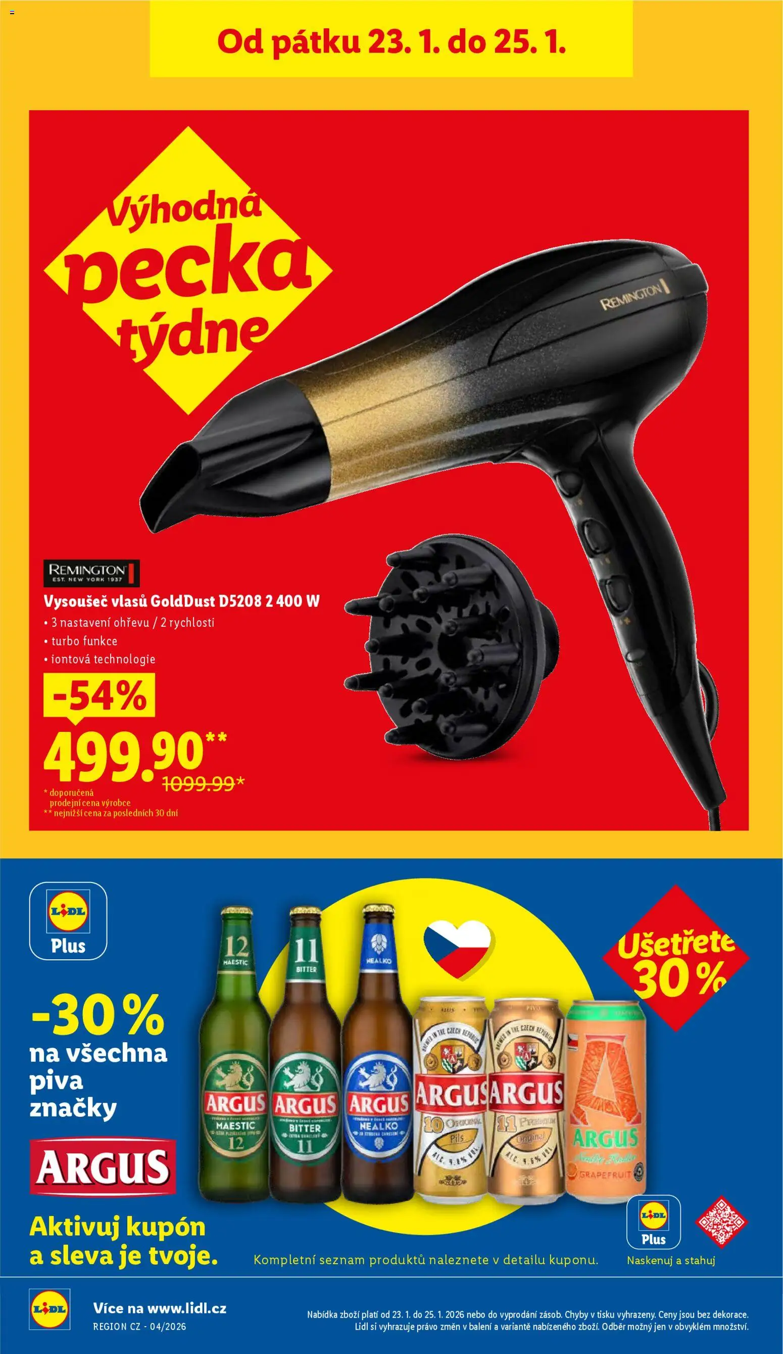 Lidl leták od 22.01.2026 | Strana: 38 | Produkty: Pivo, Argus, Vysoušeč vlasů