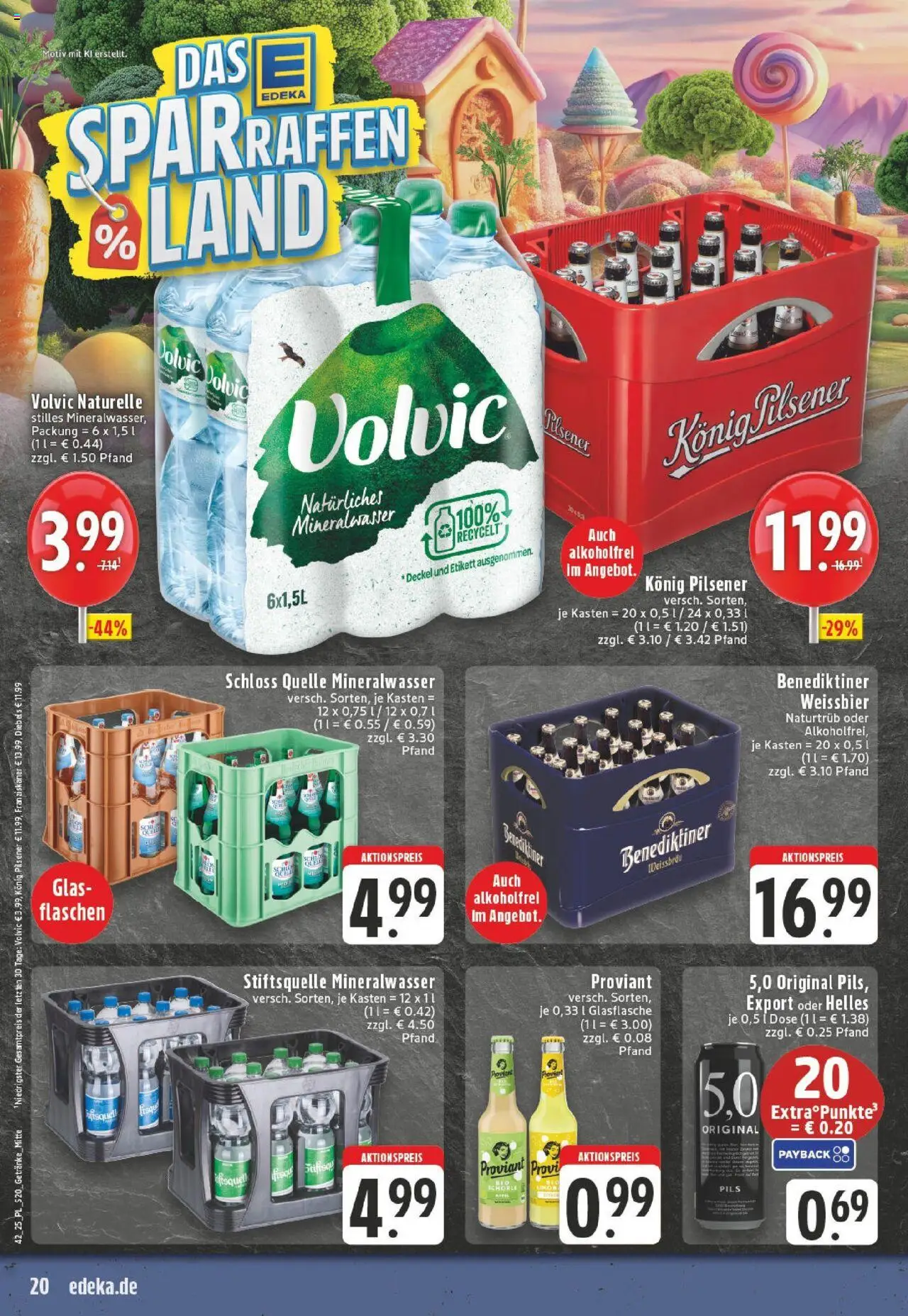 Edeka prospekt Dinslaken	 – gültig ab 13.10.2025 | Seite: 20 | Produkte: Franziskaner, Konig pilsener, Diebels, Volvic