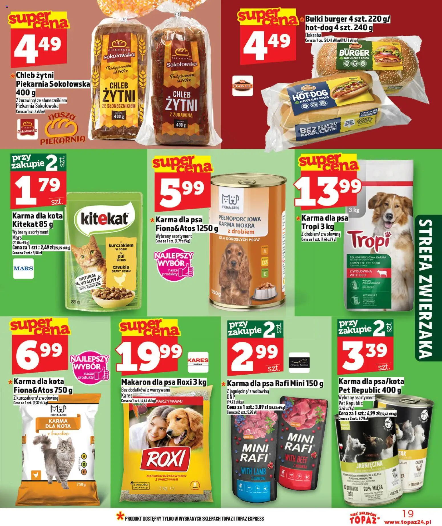 Topaz Gazetka od 15.01.2026 | Strona: 19 | Produkty: Piekarnia, Żurawina, Karma dla psa, Wołowina