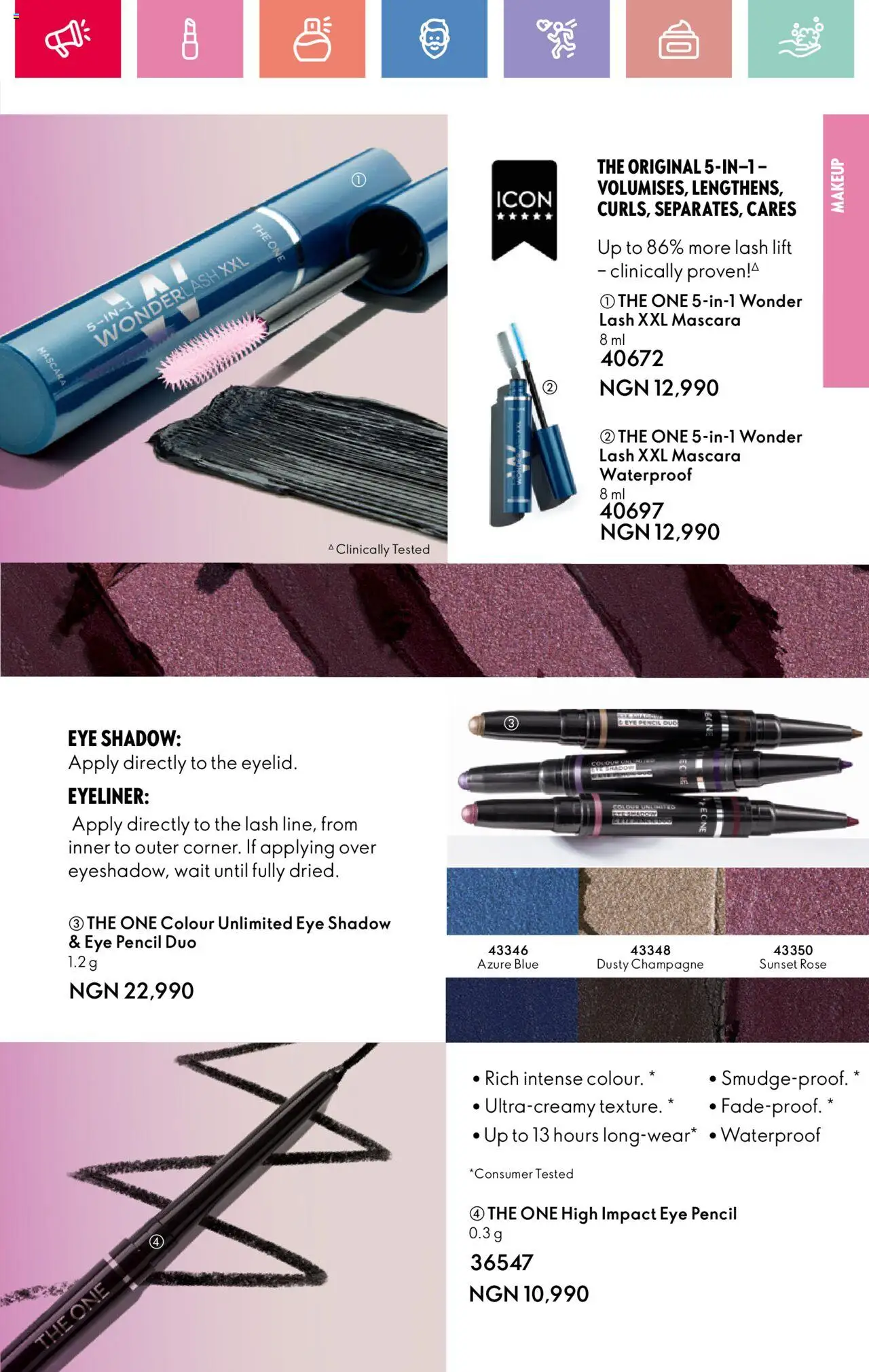 Oriflame -Catalogue valid from 01.04.2025 | Page: 69 | Products: Eye pencil, Eye shadow, Eyeliner, Mascara