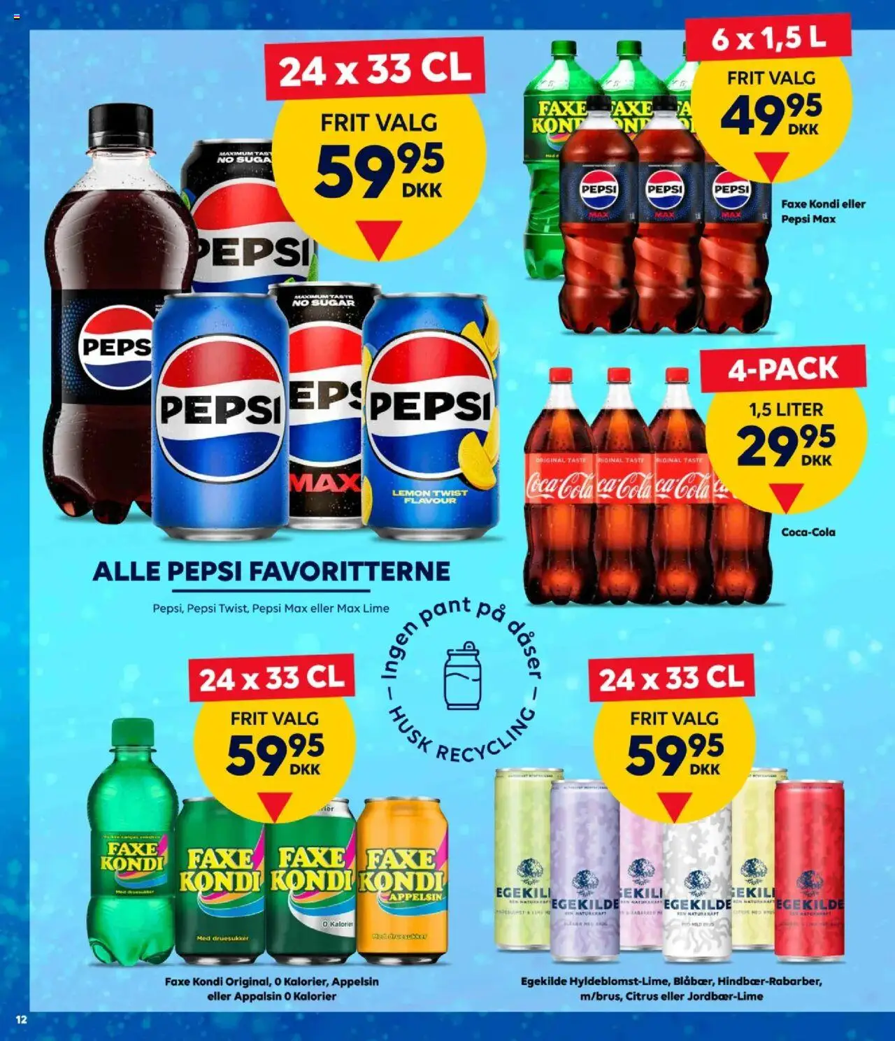 Bordershop Tilbudsavis gyldig fra 13.08.2025 | Side: 12 | Produkter: Coca Cola, Lime, Faxe Kondi, Pepsi Max