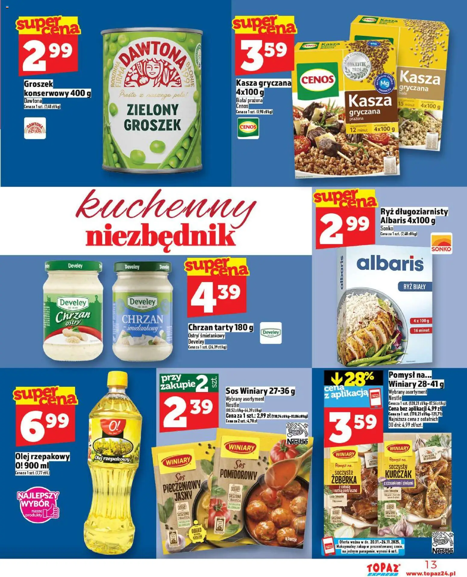 Topaz Gazetka - Express od 20.11.2025 | Strona: 13 | Produkty: Ryż długoziarnisty, Kurczak, Ryż, Sos