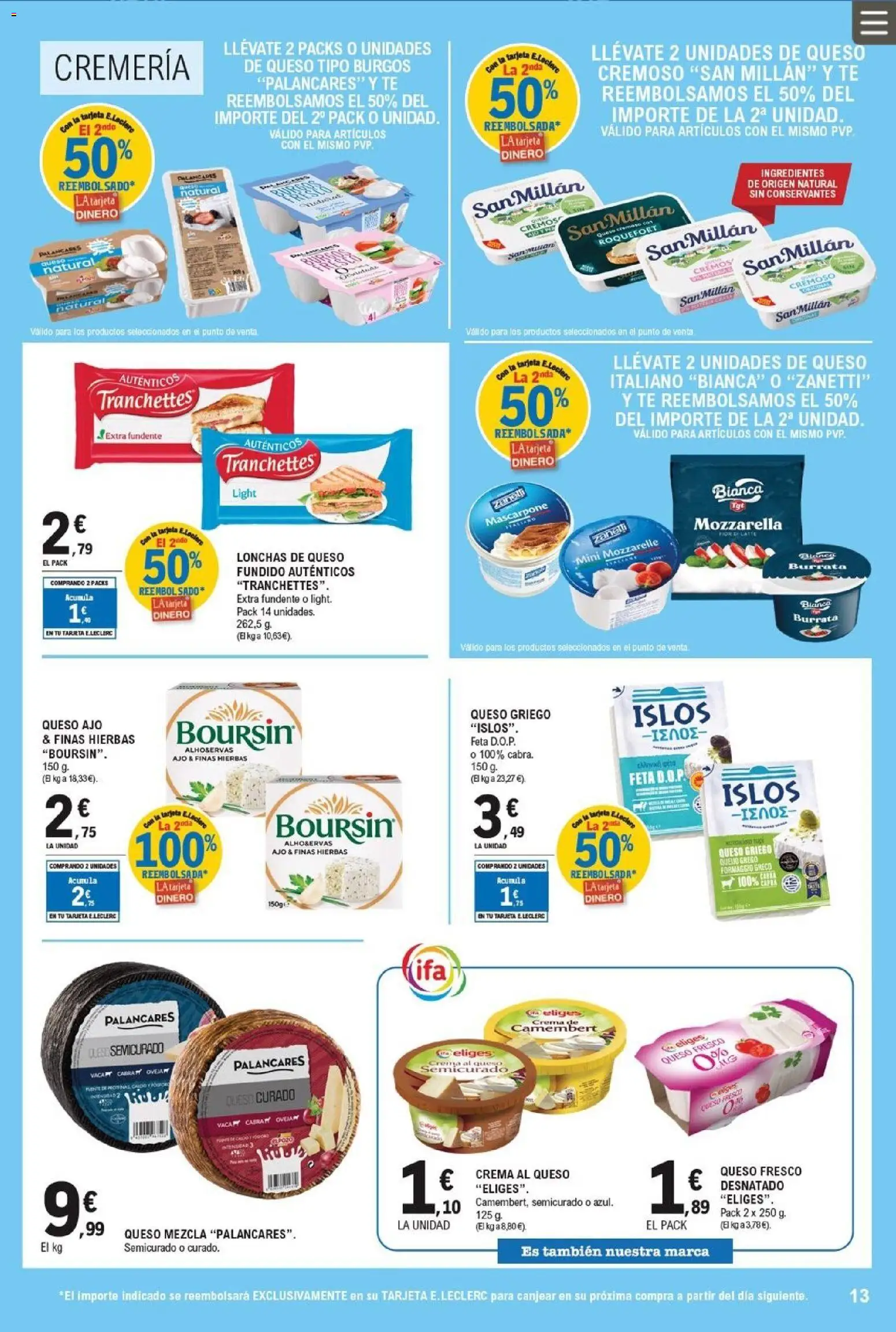 E.Leclerc folleto │ válido desde el 11.03.2026 | Página: 13 | Productos: Κρεμάστρα, Queso, Crema, Té