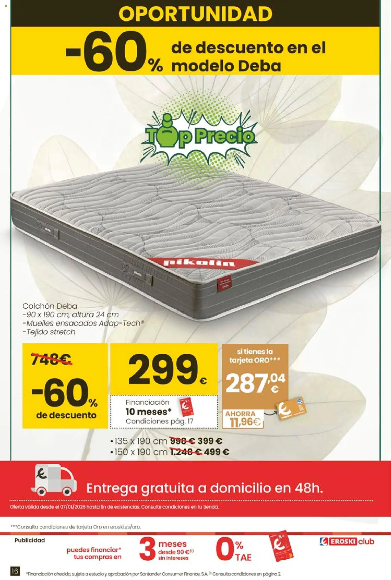 Eroski -  Qué agusto │ válido desde el 07.01.2026 | Página: 16 | Productos: Colchon