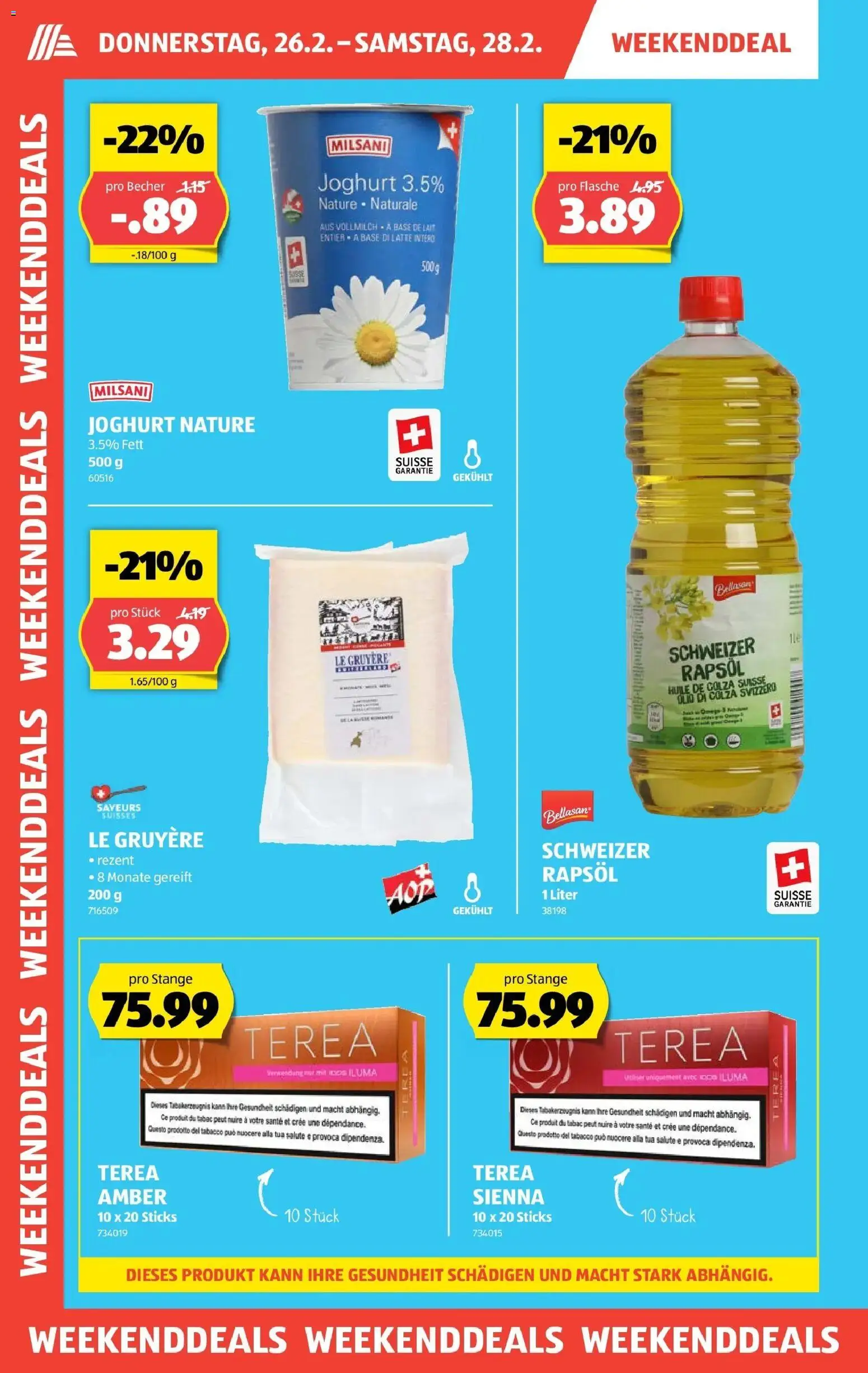Aldi - Aldi Suisse: Wochenangebote – gültig ab 26.02.2026 | Seite: 2 | Produkte: Rapsöl, Joghurt