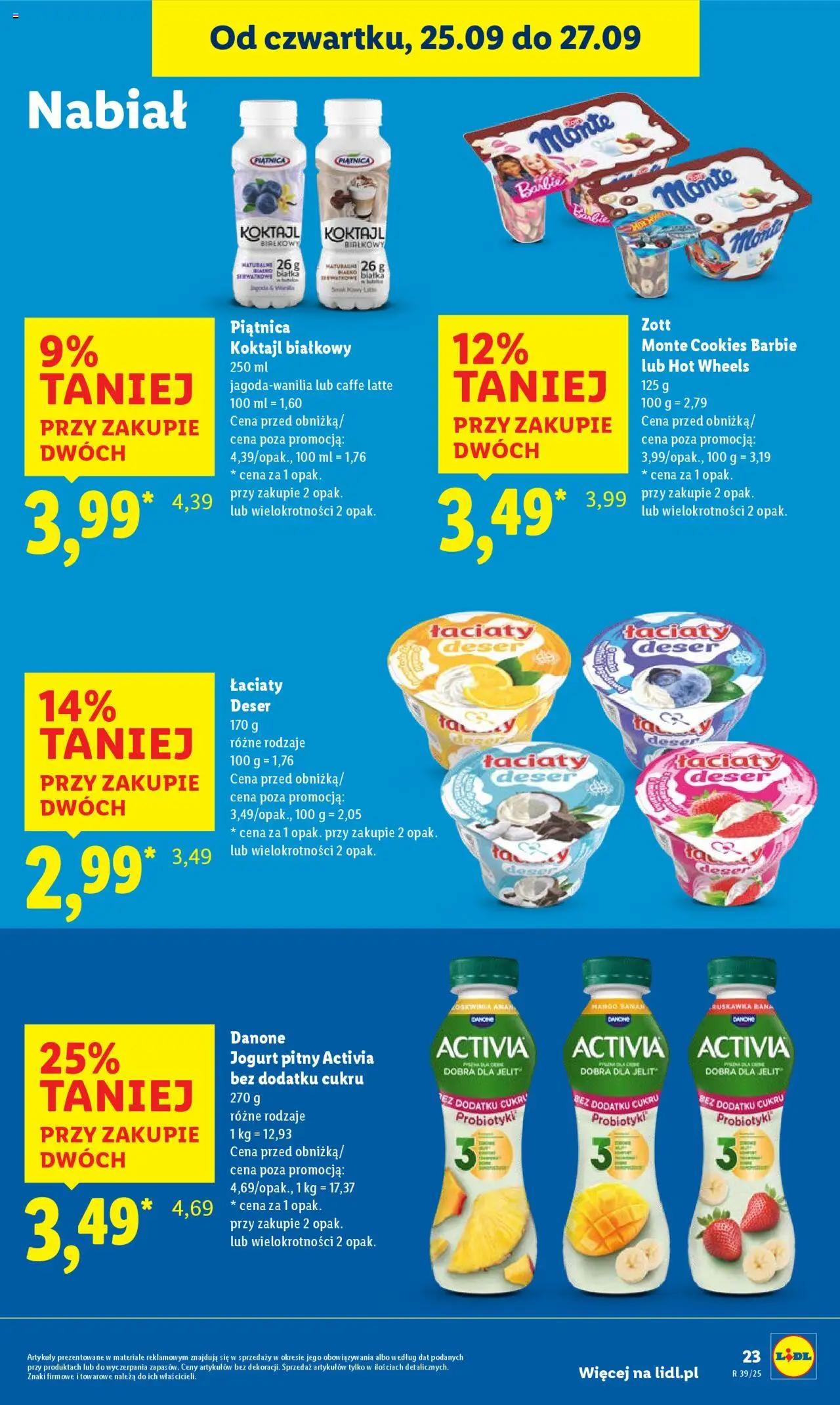 Lidl Gazetka od 25.09.2025 | Strona: 25 | Produkty: Jogurt pitny, Barbie, Jogurt, Banan
