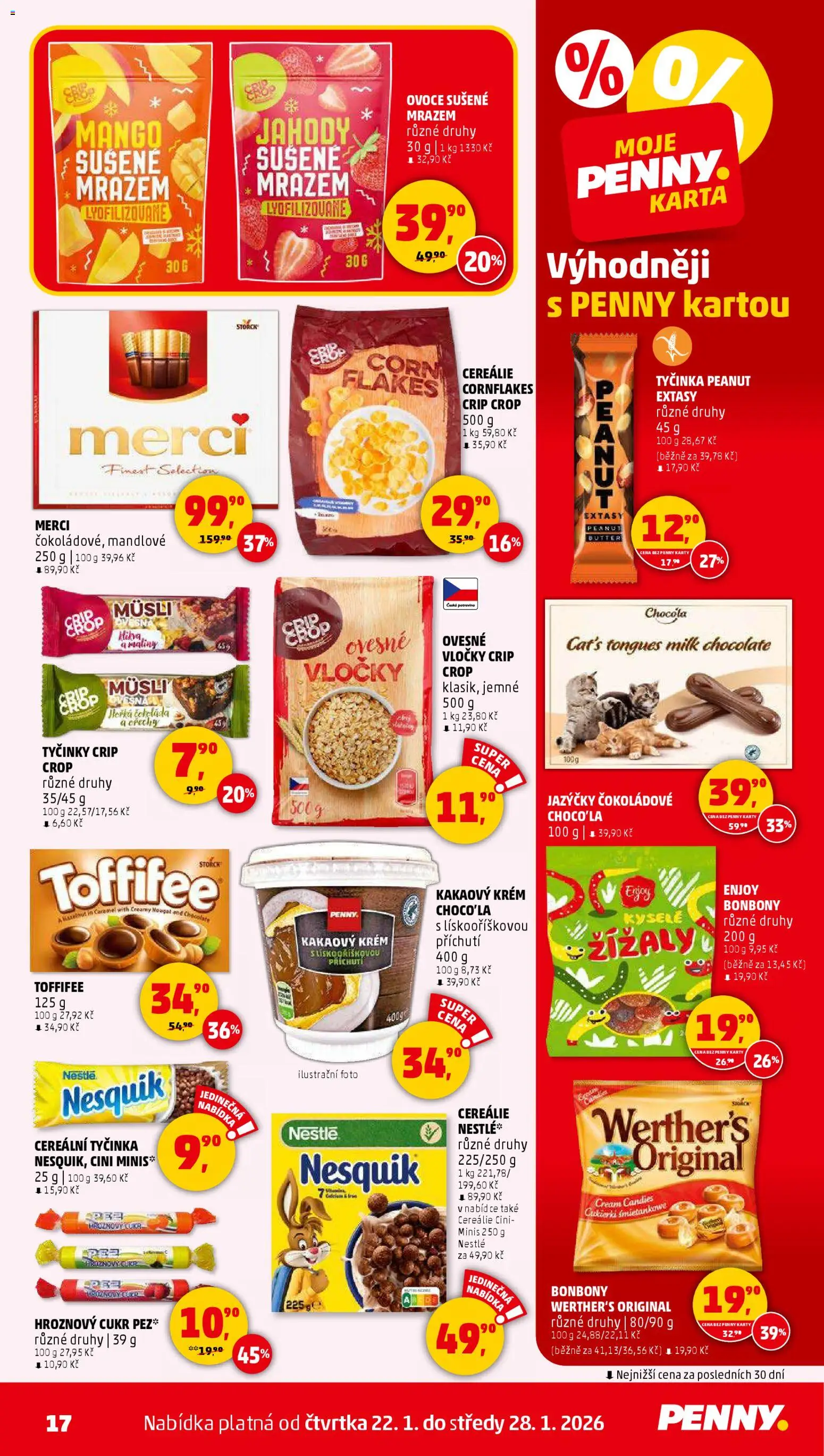 Penny Market leták - Čtvrtečník od 22.01.2026 | Strana: 17 | Produkty: Cini minis, Finest, Tyčinky, Müsli