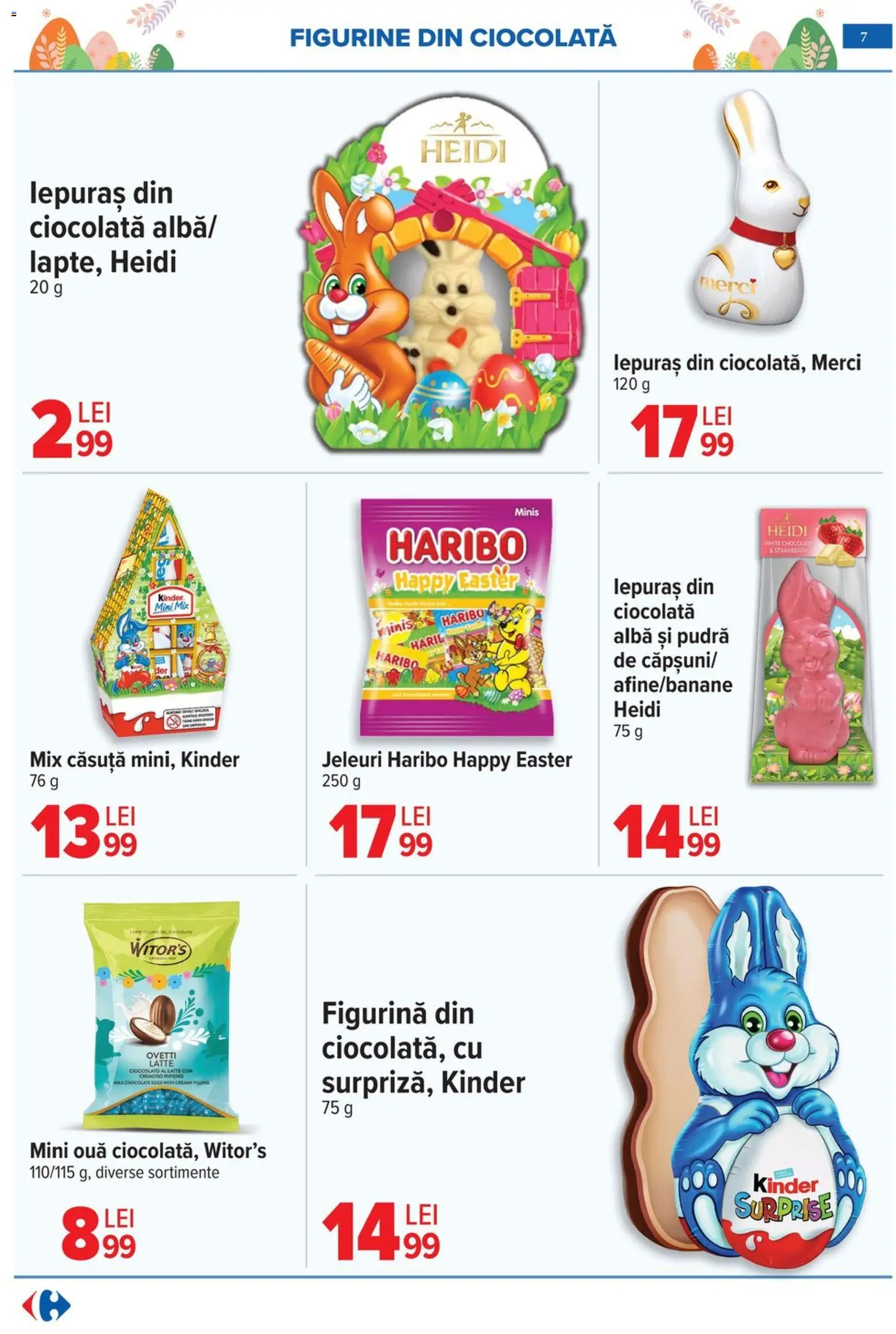 Noul catalog Carrefour – valabil de la 25.03.2026 | Pagină: 7 | Produse: Pudră, Ouă, Ciocolată, Jeleuri