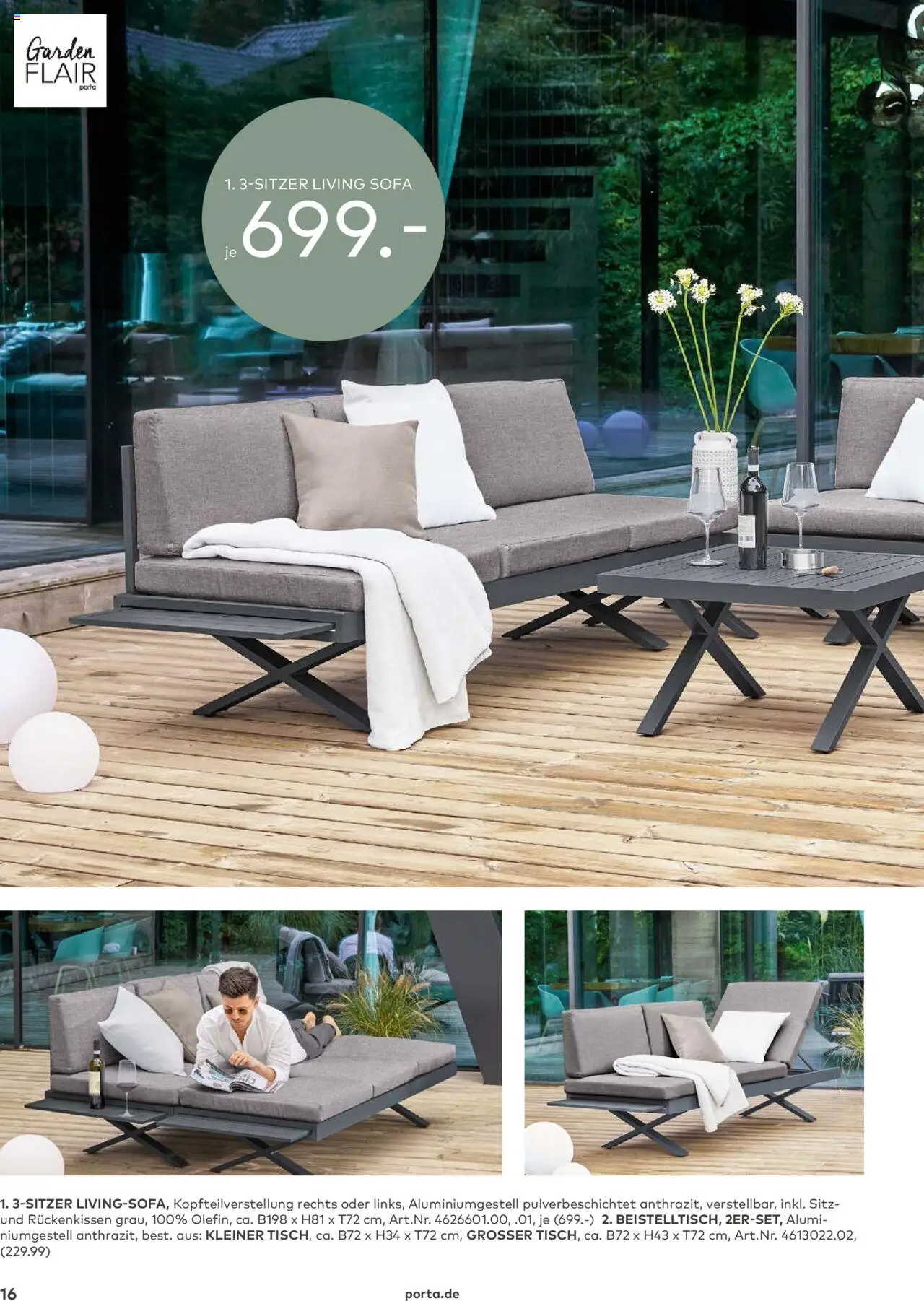 Porta! - Outdoor - Gartenmöbelkatalog 2025 - gültig ab dem 02.03.2025 | Seite: 16 | Produkte: Sofa