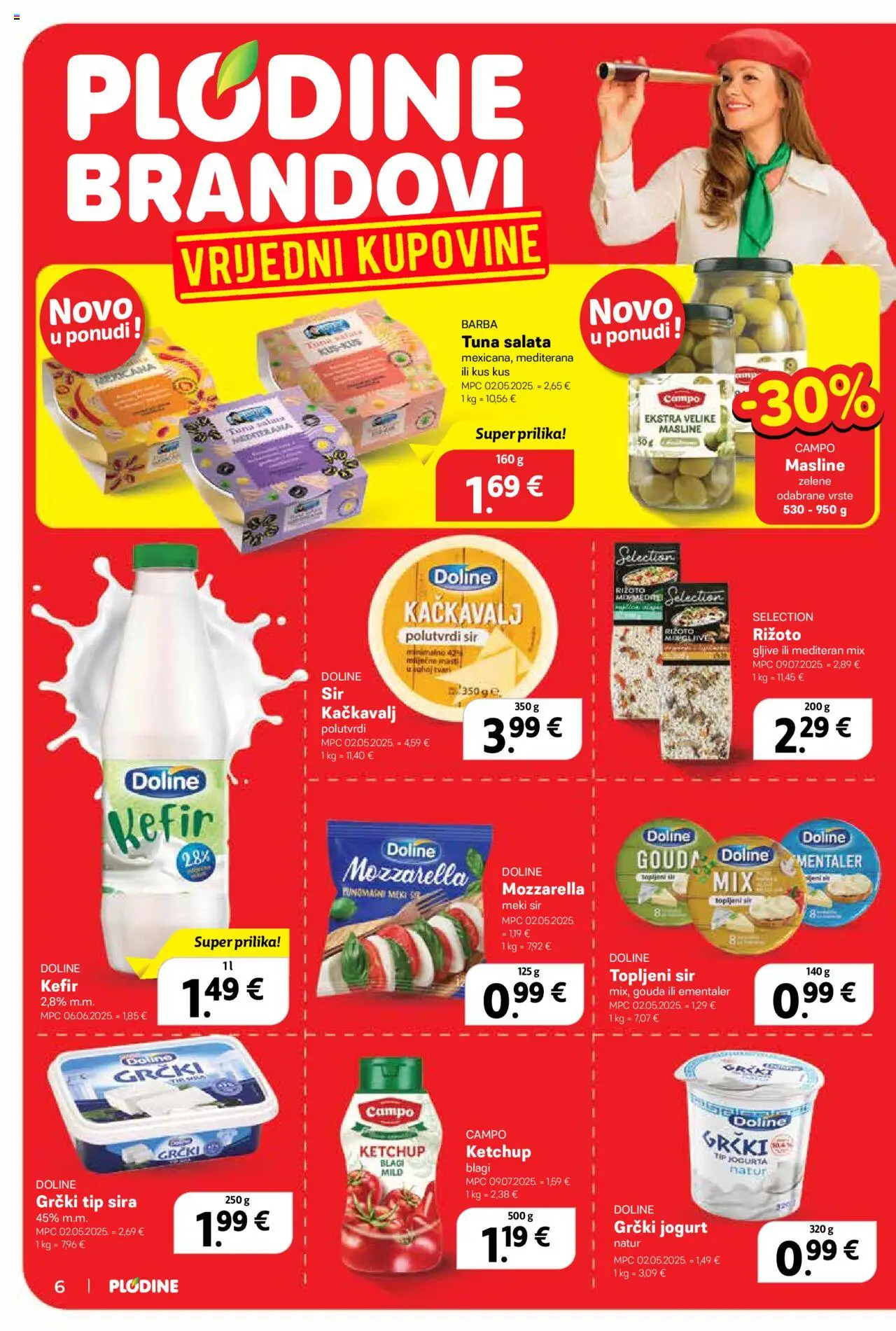 Plodine katalog | vrijedi od 10.09.2025 | Stranica: 6 | Proizvodi: Rižoto, Mozzarella, Jogurt, Grčki jogurt