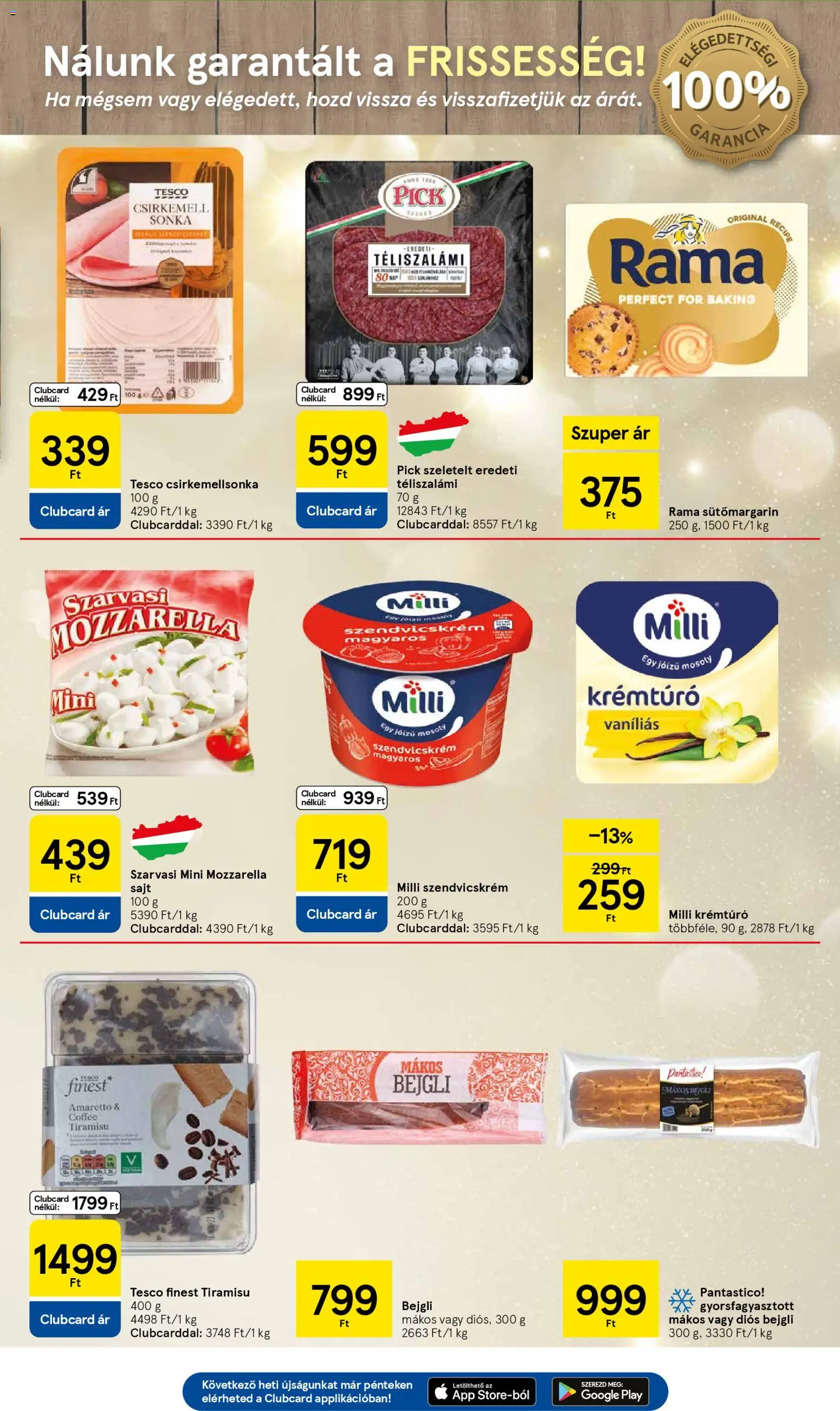 Tesco akciós ujság - amely érvényes a következő dátumtól: 27.11.2025 | Oldal: 3 | Termékek: Mozzarella, Tiramisu, Szendvicskrém, Sajt