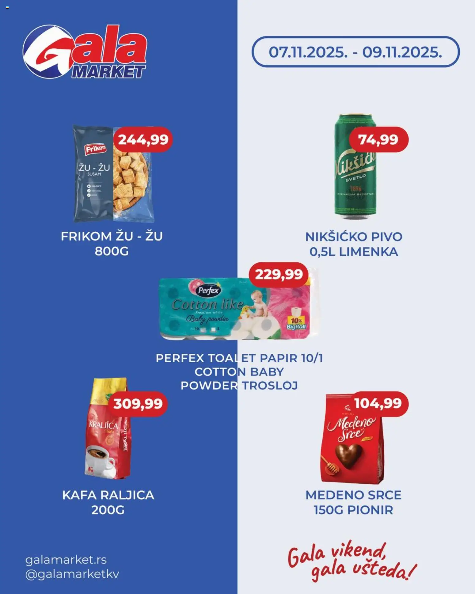 Gala MARKET katalog - važi od 07.11.2025 | Strana: 1 | Proizvode: Toalet papir, Kafa, Pivo