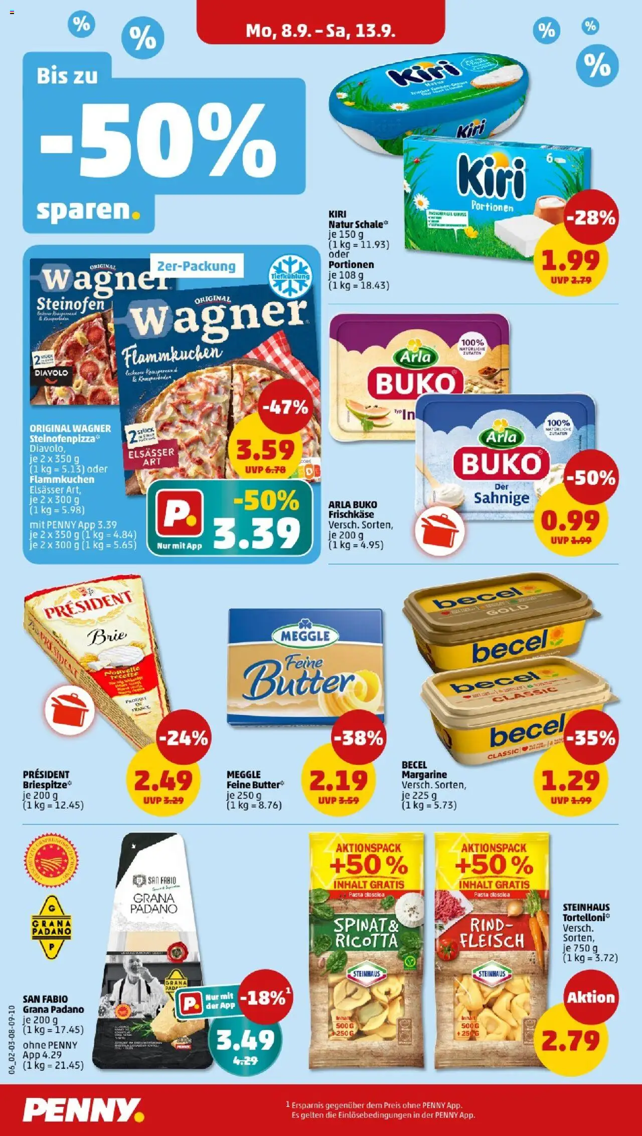 Penny Nordrhein - Westfalen – gültig ab 08.09.2025 | Seite: 6 | Produkte: Arla buko, Pasta, Fleisch, Frischkase