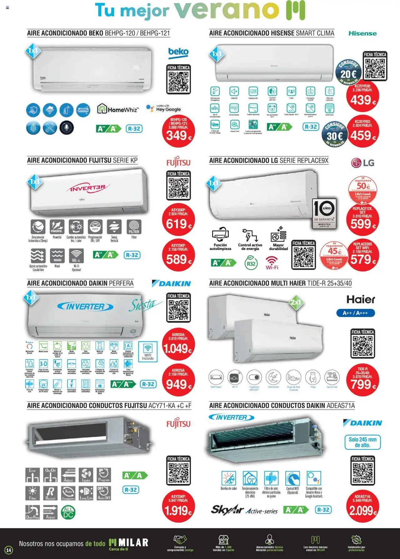 Milar folleto │ válido desde el 01.07.2025 | Página: 14 | Productos: Polvo, Cable, Aire acondicionado
