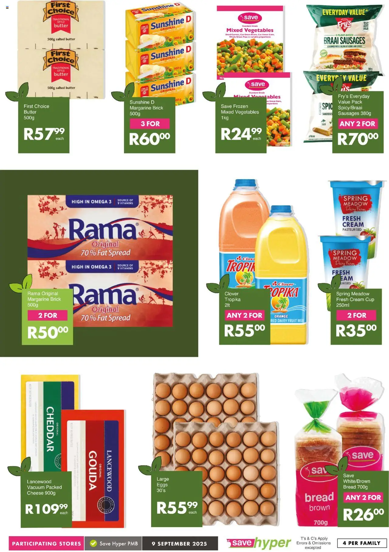 New Save catalogue – valid from 09.09.2025 | Page: 10 | Products: Eggs, Spices, Vegetables, Fry's