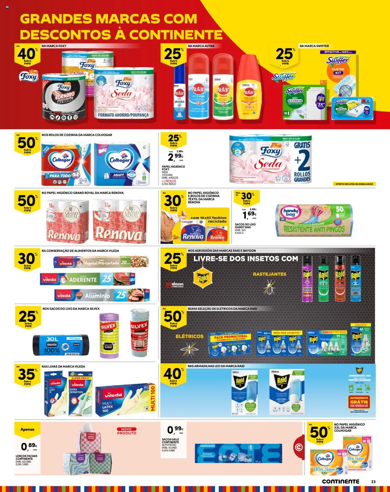 Continente - Madeira │ válido de 12.08.2025 | Página: 23 | Produtos: Luvas, Bacon, Papel higiénico, Repelente