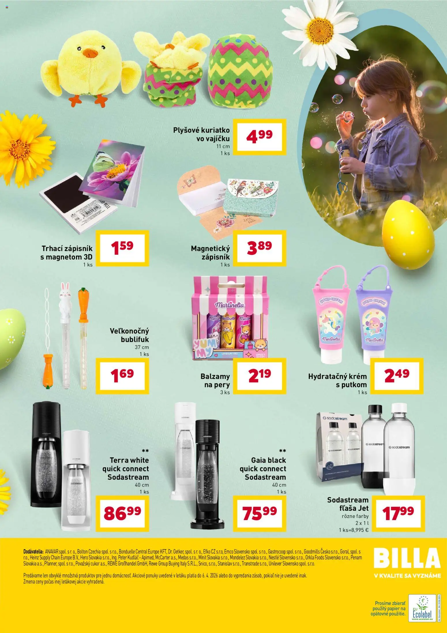 Nové Billa akcie – leták je platný od 11.03.2026 | Strana: 35 | Produkty: Sodastream, Cukor, Krém