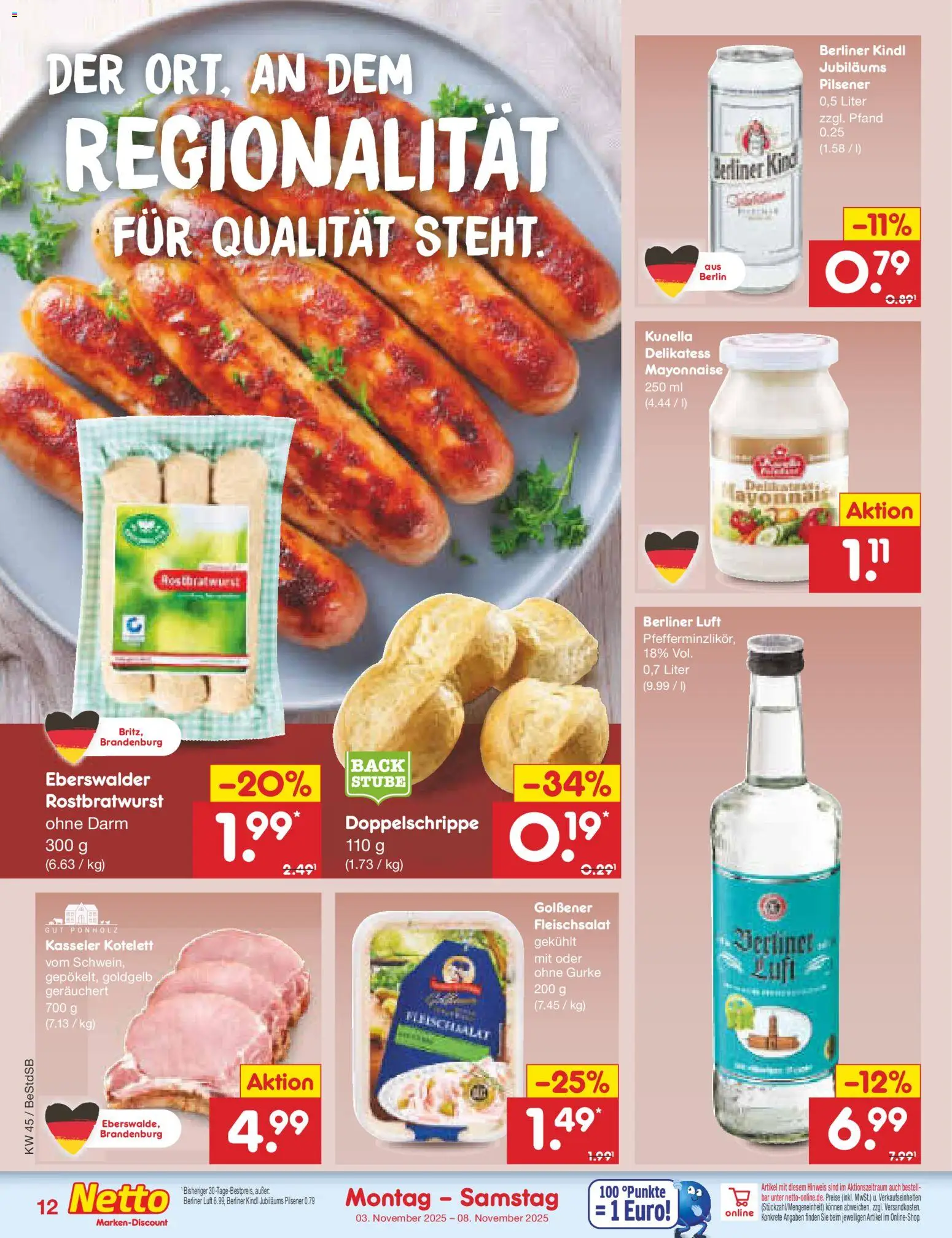 Netto Marken-Discount Prospekt 	 – gültig ab 03.11.2025 | Seite: 12 | Produkte: Berliner, Mayonnaise
