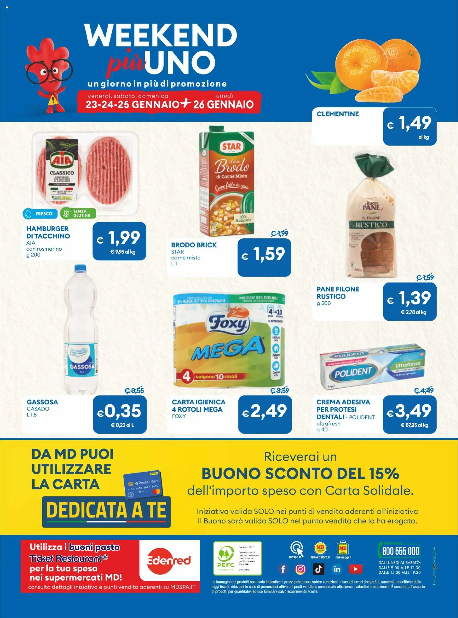 Volantino MD Discount del 13.01.2026 | Pagina: 30 | Prodotti: Rosmarino, Pane, Tacchino, Hamburger