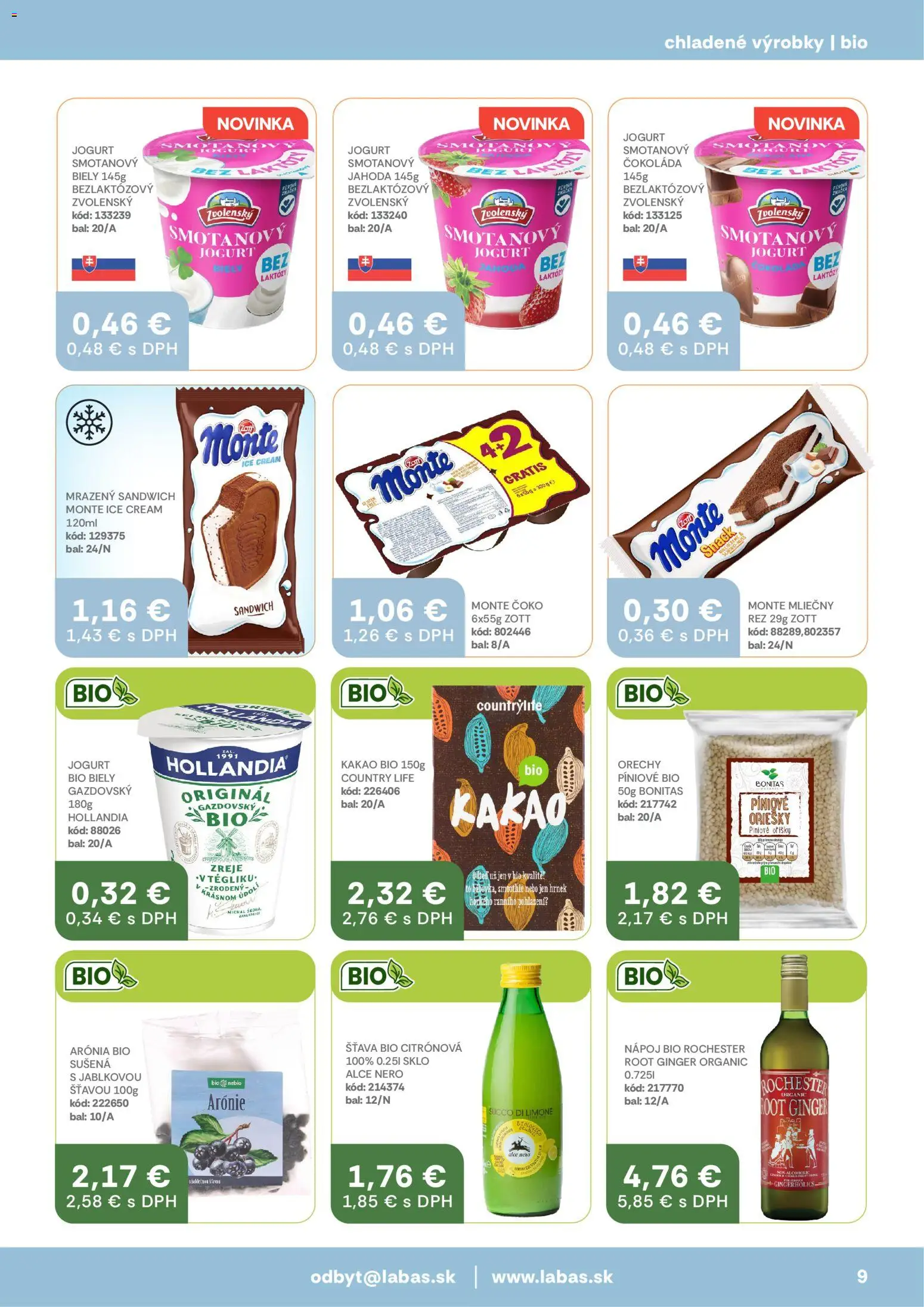 Nové Labaš akcie – leták je platný od 13.03.2026 | Strana: 9 | Produkty: Jogurt, Čokoláda, Orechy, Kakao