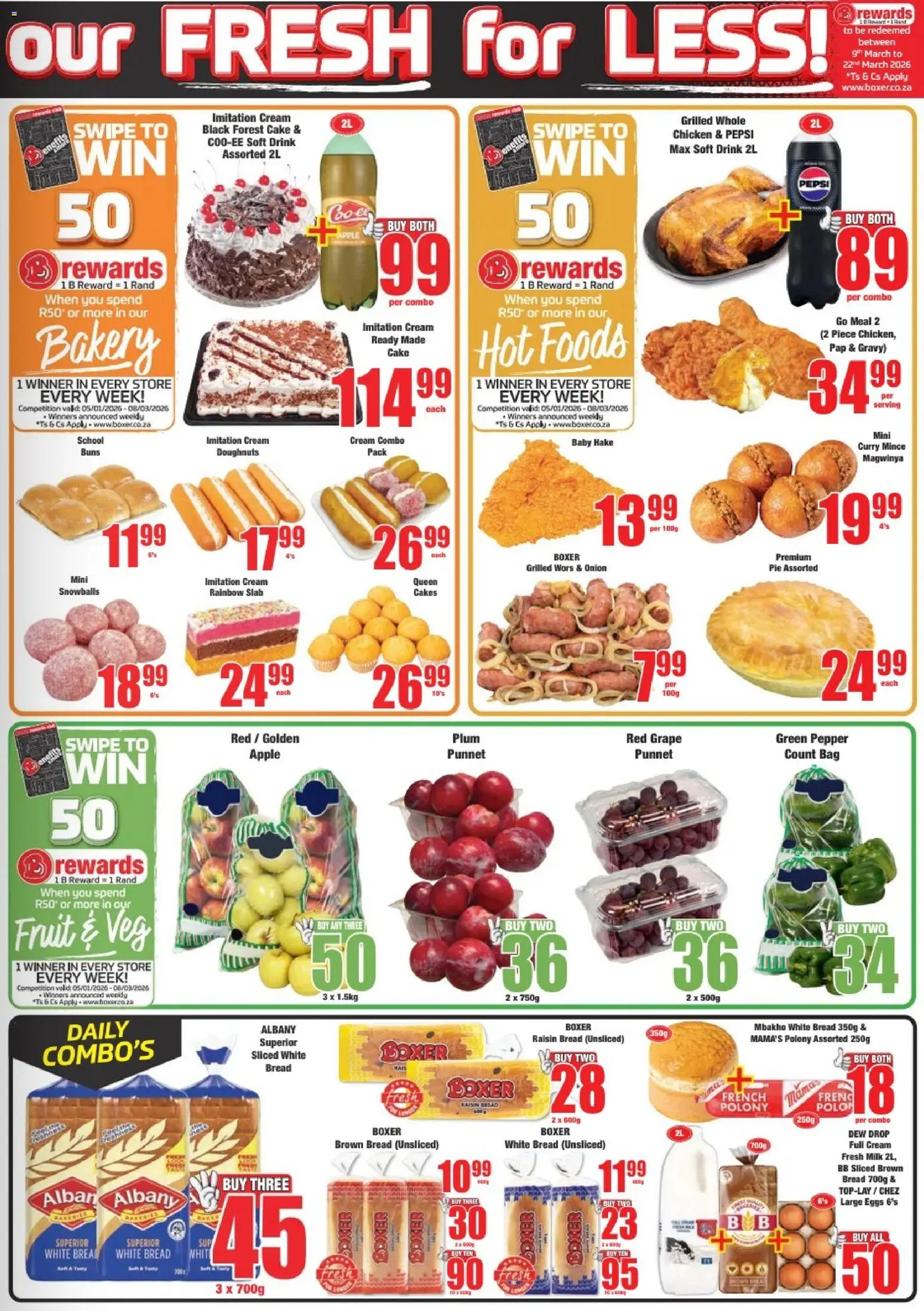 New Boxer catalogue – valid from 23.02.2026 | Page: 3 | Products: Cake, Milk, Fruit, Pepper