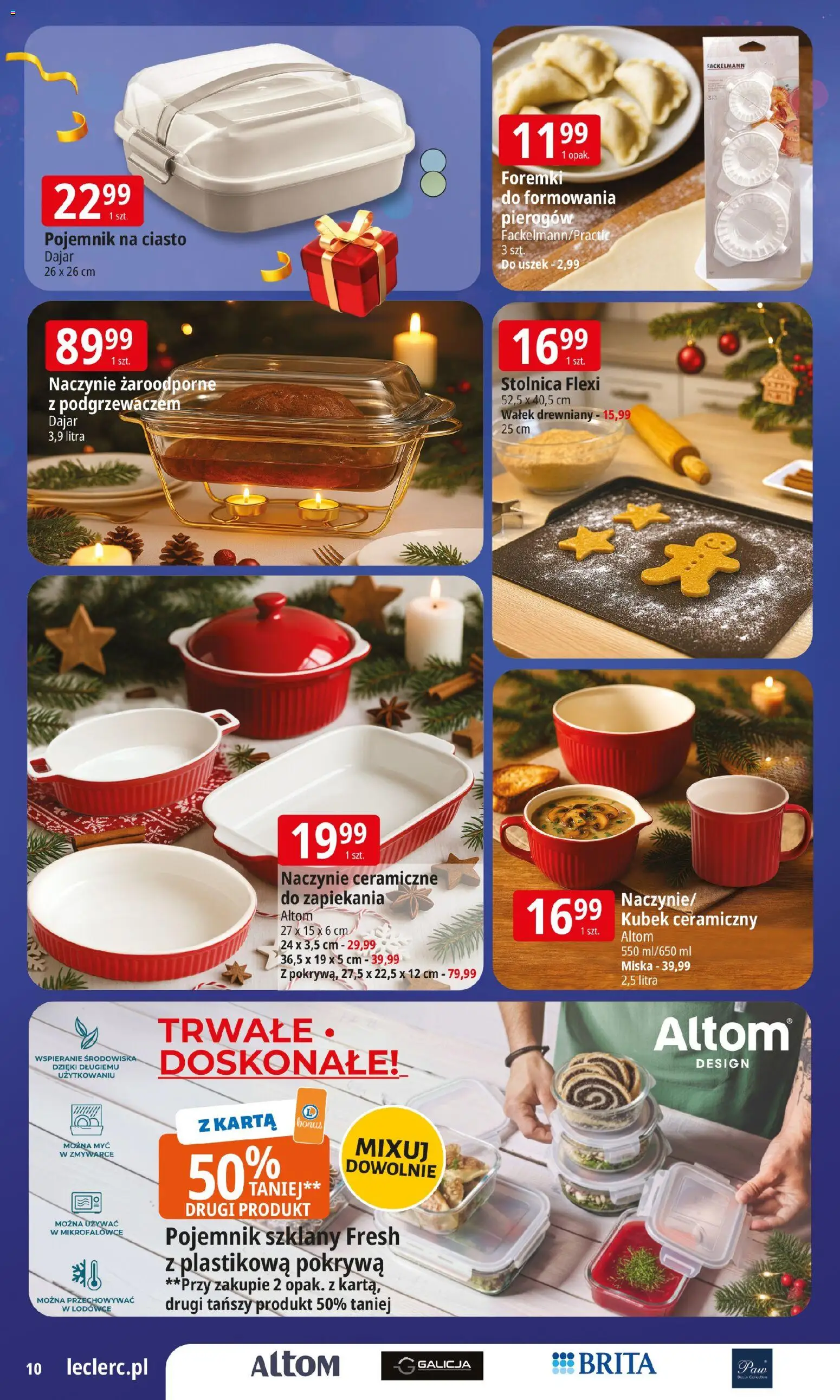 E.Leclerc Gazetka - Wrocław prezenty od 02.12.2025 | Strona: 10 | Produkty: Karta, Pojemnik na ciasto, Ciasto, Naczynie żaroodporne