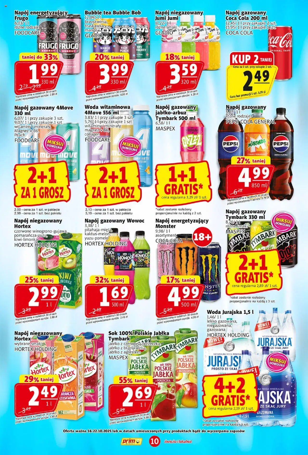 Prim Market Gazetka od 16.10.2025 | Strona: 10 | Produkty: Brzoskwinia, Limonka, Coca cola, Bób