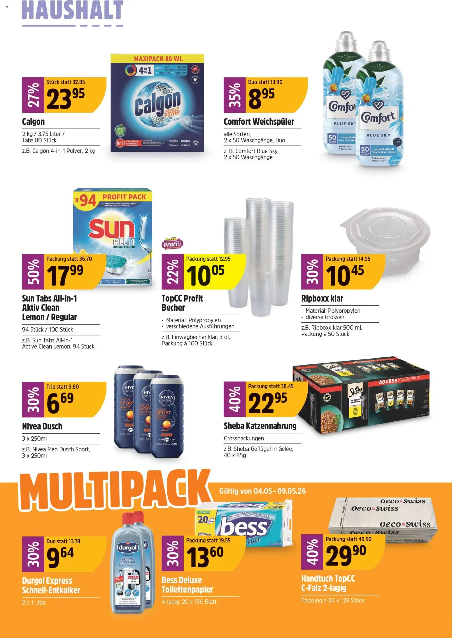 TopCC aktionen – gültig ab 04.05.2026 | Seite: 22 | Produkte: Weichspüler, Bosch, Toilettenpapier, Siemens