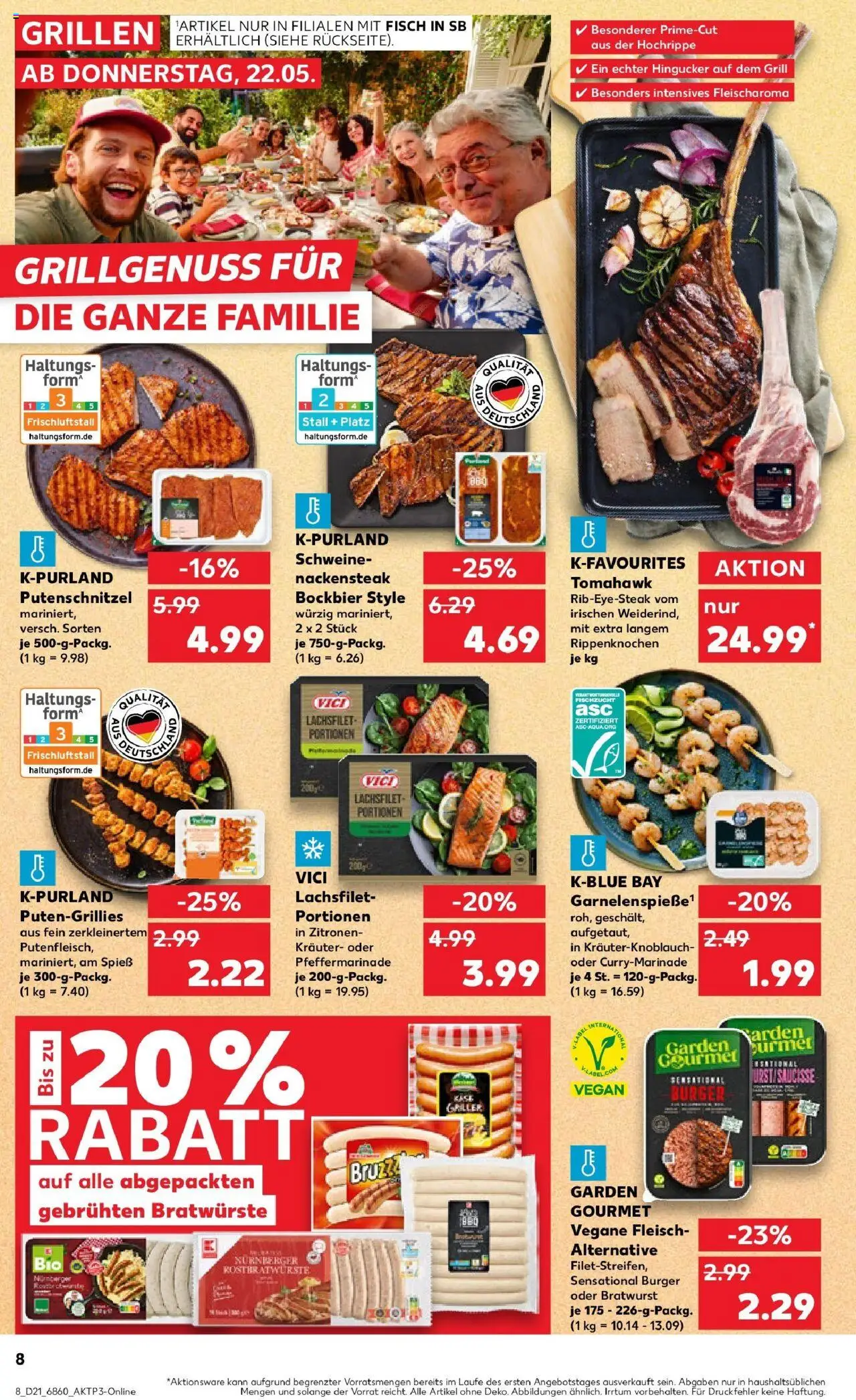 Kaufland prospekt Bad Kreuznach	 - gültig ab dem 22.05.2025 | Seite: 8 | Produkte: Fisch, Putenschnitzel, Steak, Griller