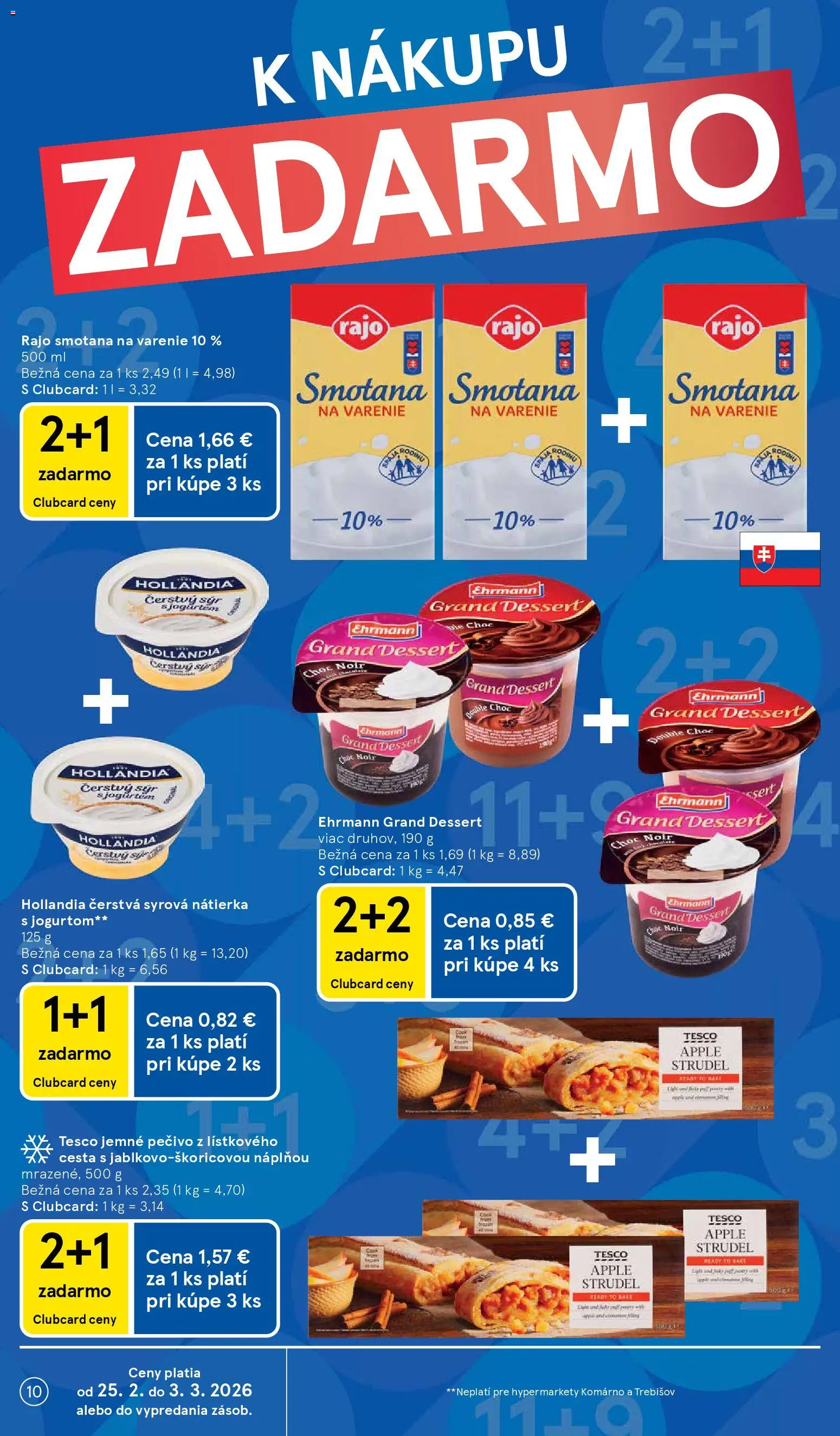Nové Tesco akcie – leták je platný od 25.02.2026 | Strana: 10 | Produkty: Syr, Smotana, Apple